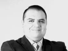 Black and white picture of Juan Andrade Gress