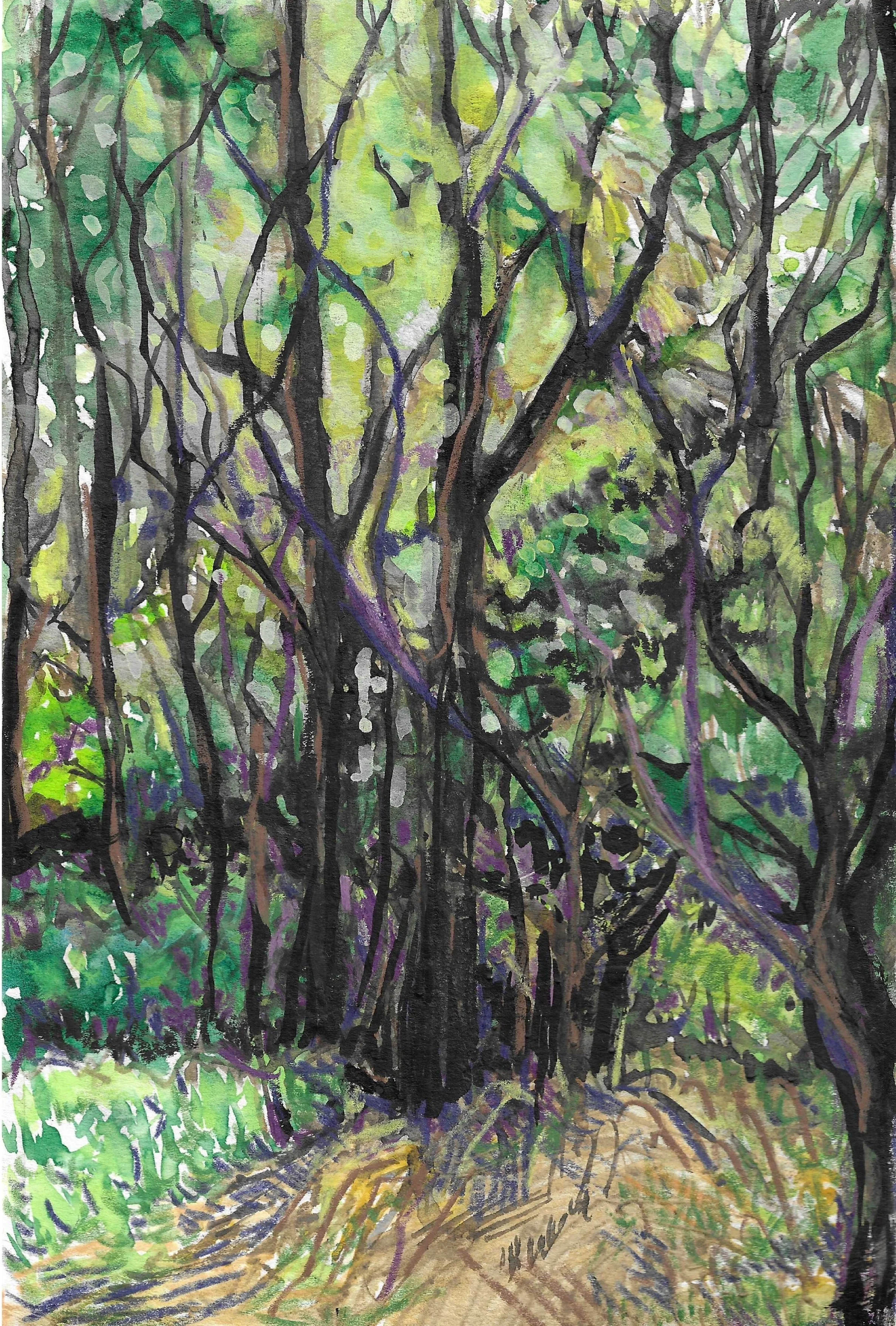 Fig 21.  Watercolor on Paper, 5" x 8"