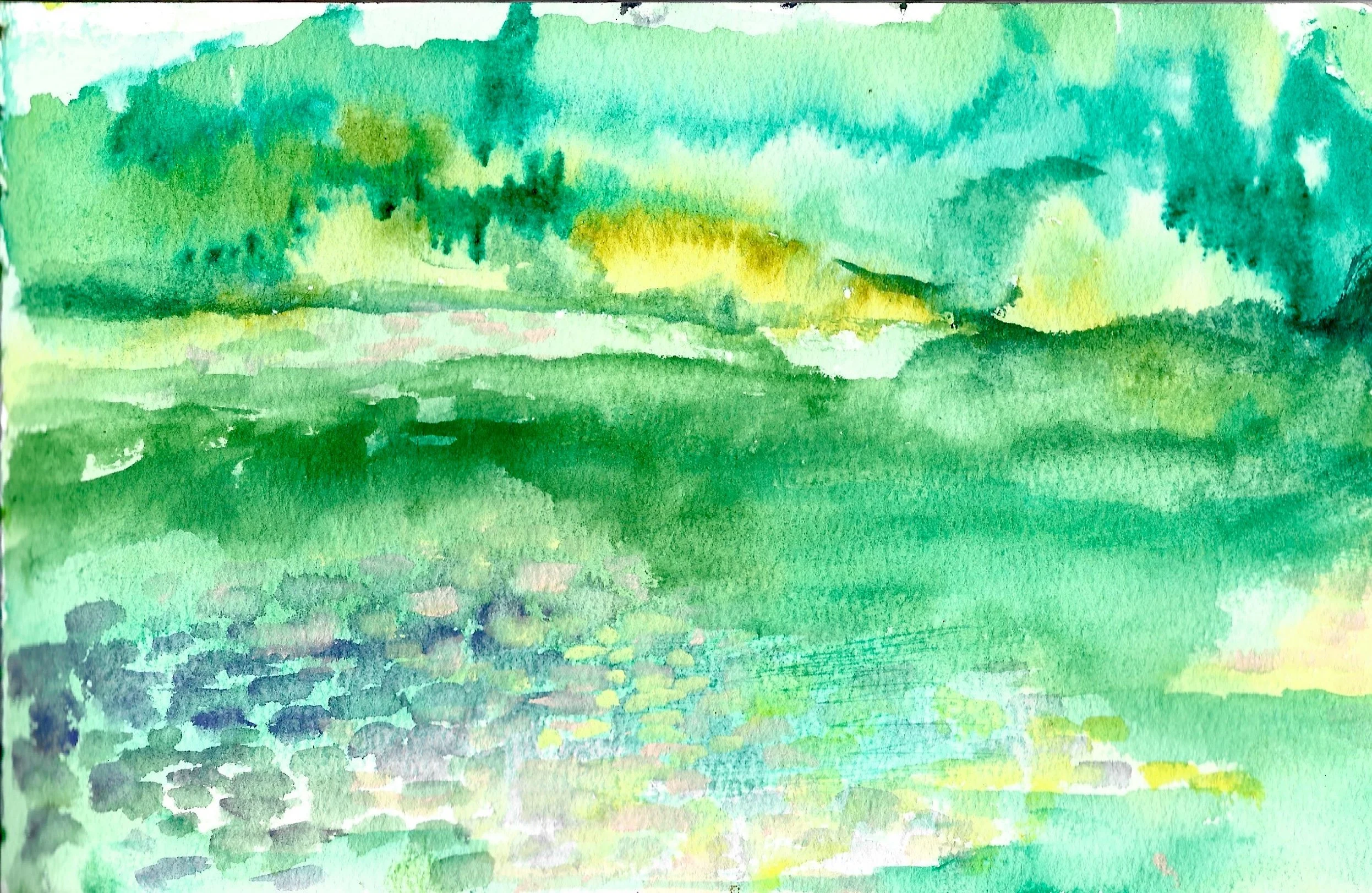 Fig 23.  Watercolor on Paper, 5" x 8"