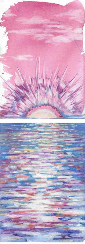 Fig 8. Watercolor on Paper, 5" x 16"