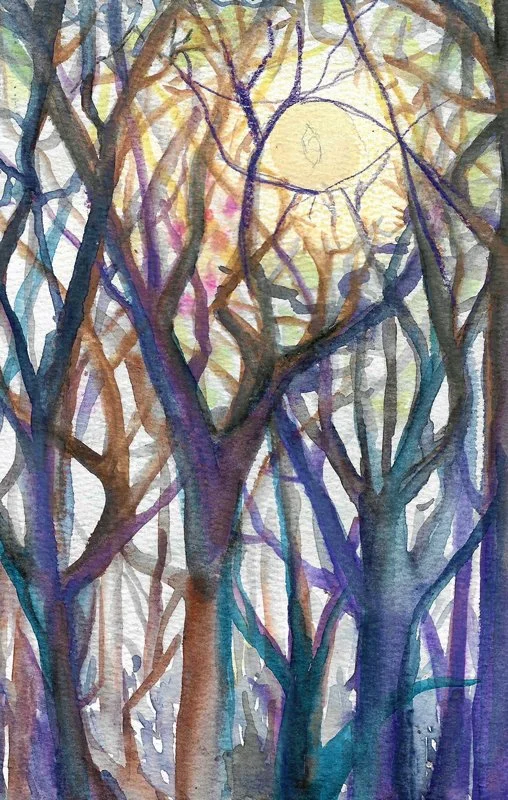 Fig 14.  Watercolor on Paper, 5" x 8"