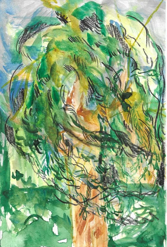 Fig 13.  Watercolor on Paper, 6" x 8"