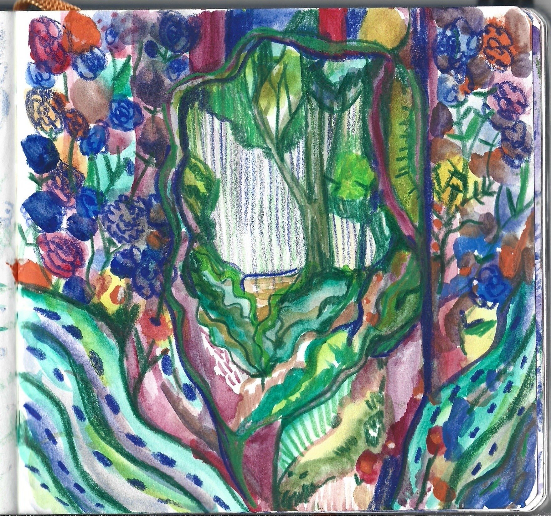Fig 17.  Watercolor on Paper, 5" x 5"