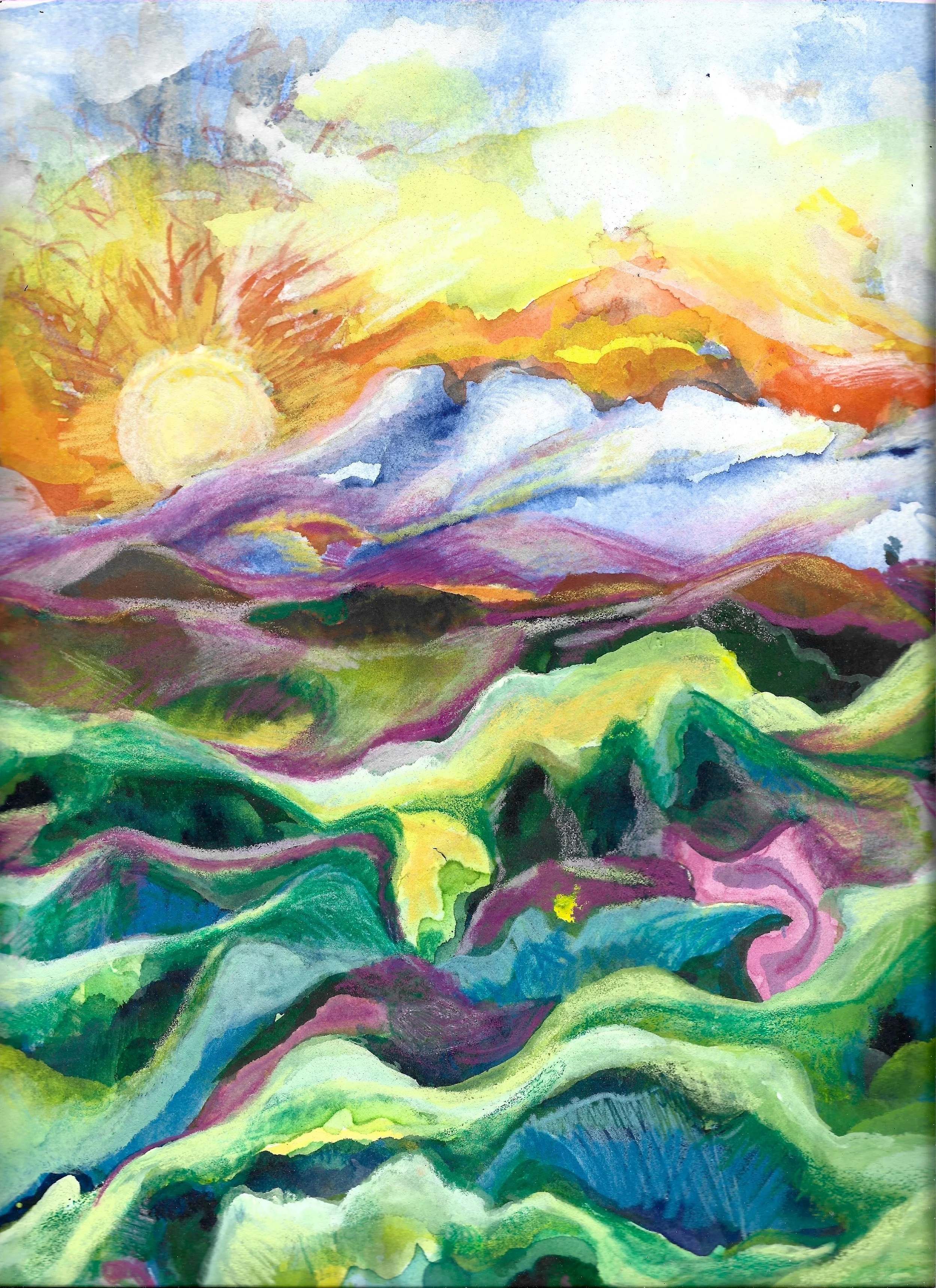 Fig 52.  Watercolor on Paper, 10" x 8"