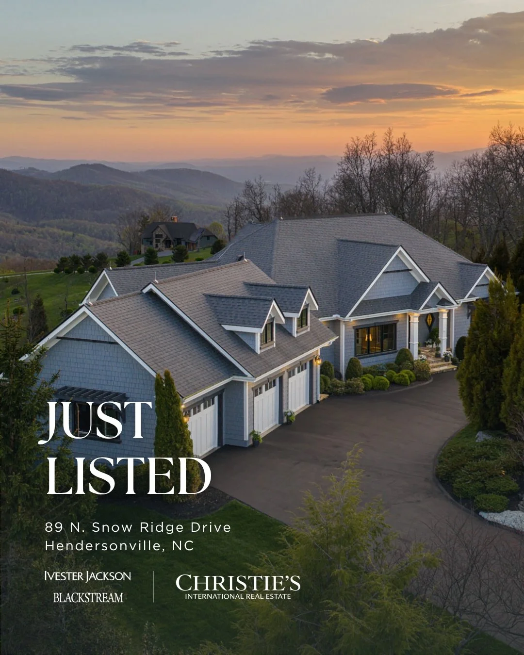 JUST LISTED

89 N. Snow Ridge Drive
Hendersonville, NC
Grand Highlands at Bearwallow Mountain 

3BD | 3.5BA | 3,313, sq ft | 1.55 acres | 3800 feet elevation

Beautiful, livable, and elevated in every sense &mdash; this is mountain living at its fine