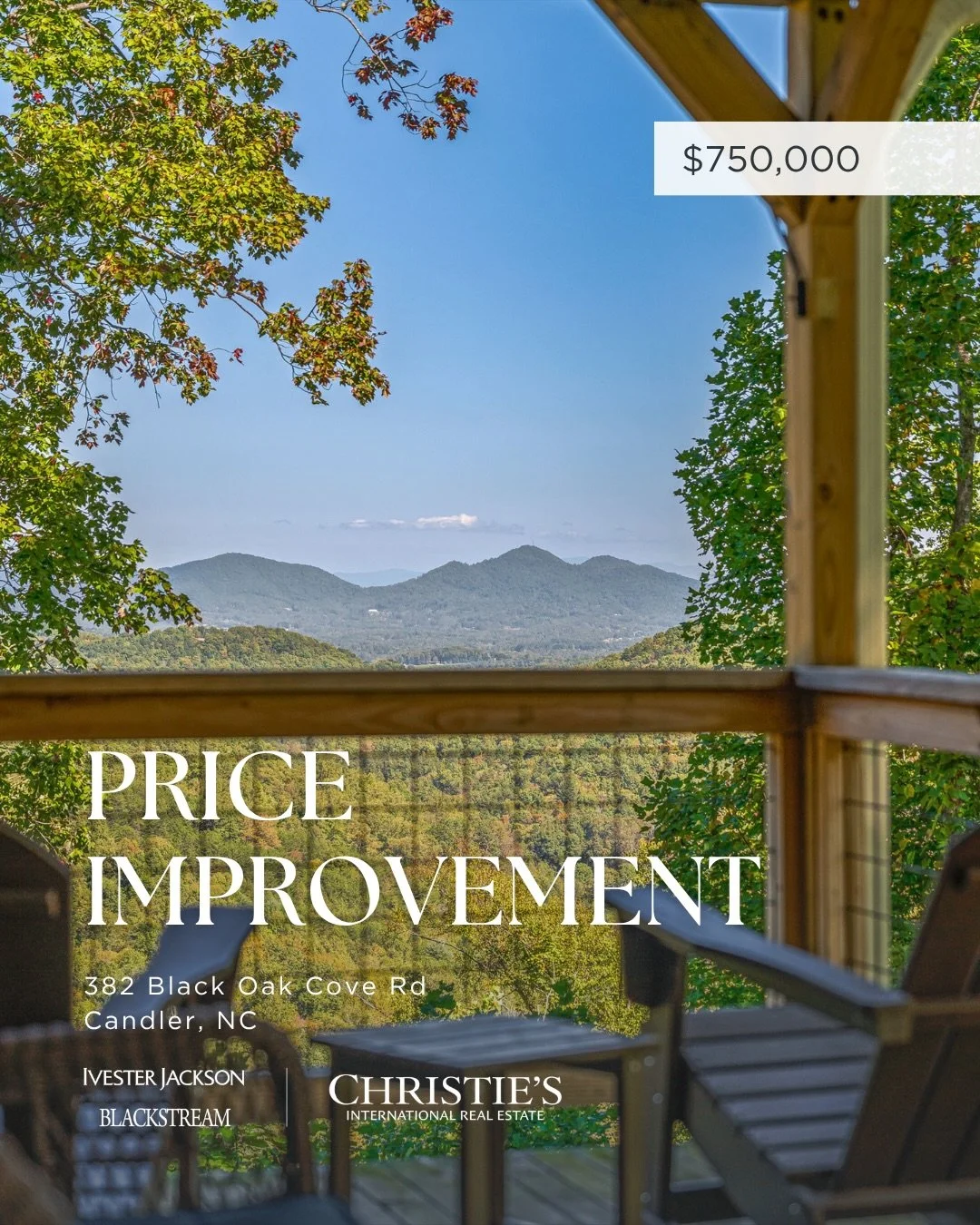 🏔️ Shouting from the beautiful deck with YEAR-ROUND MOUNTAIN VIEWS!

✨ PRICE IMPROVEMENT on 382 Black Oak Cove Road &mdash; DO NOT MISS THIS BEAUTIFUL HOME! ✨

Now offered at $750,000

Tucked into 15+ private acres in Candler, NC with your own hikin