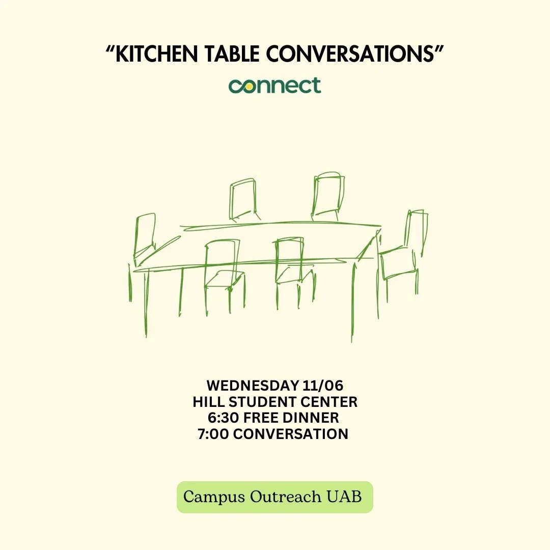 Do you like free food and meaningful conversation? Then boy do we have good news for you! 
- tonight @ 7 
- LOCATION CHANGE: INSIDE the hill (by the OneStop)
- free pizza :)

Bring a friend and come CONNECT with God and others! all backgrounds are we