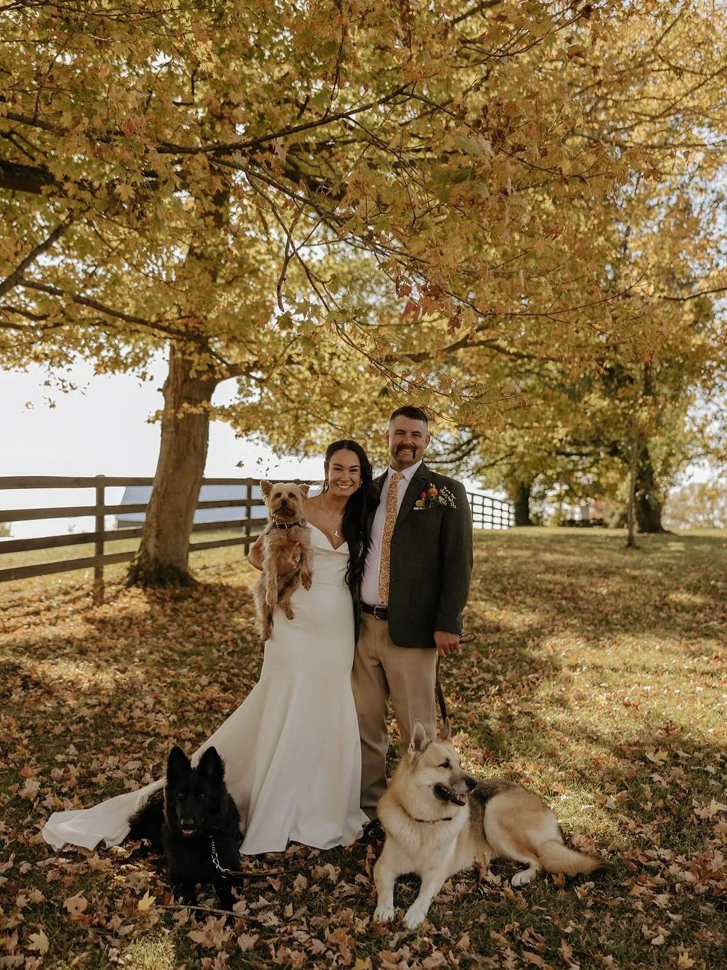 Nothing says fall quite like a Kentucky wedding day!  Happy anniversary, L &amp; C 🤍