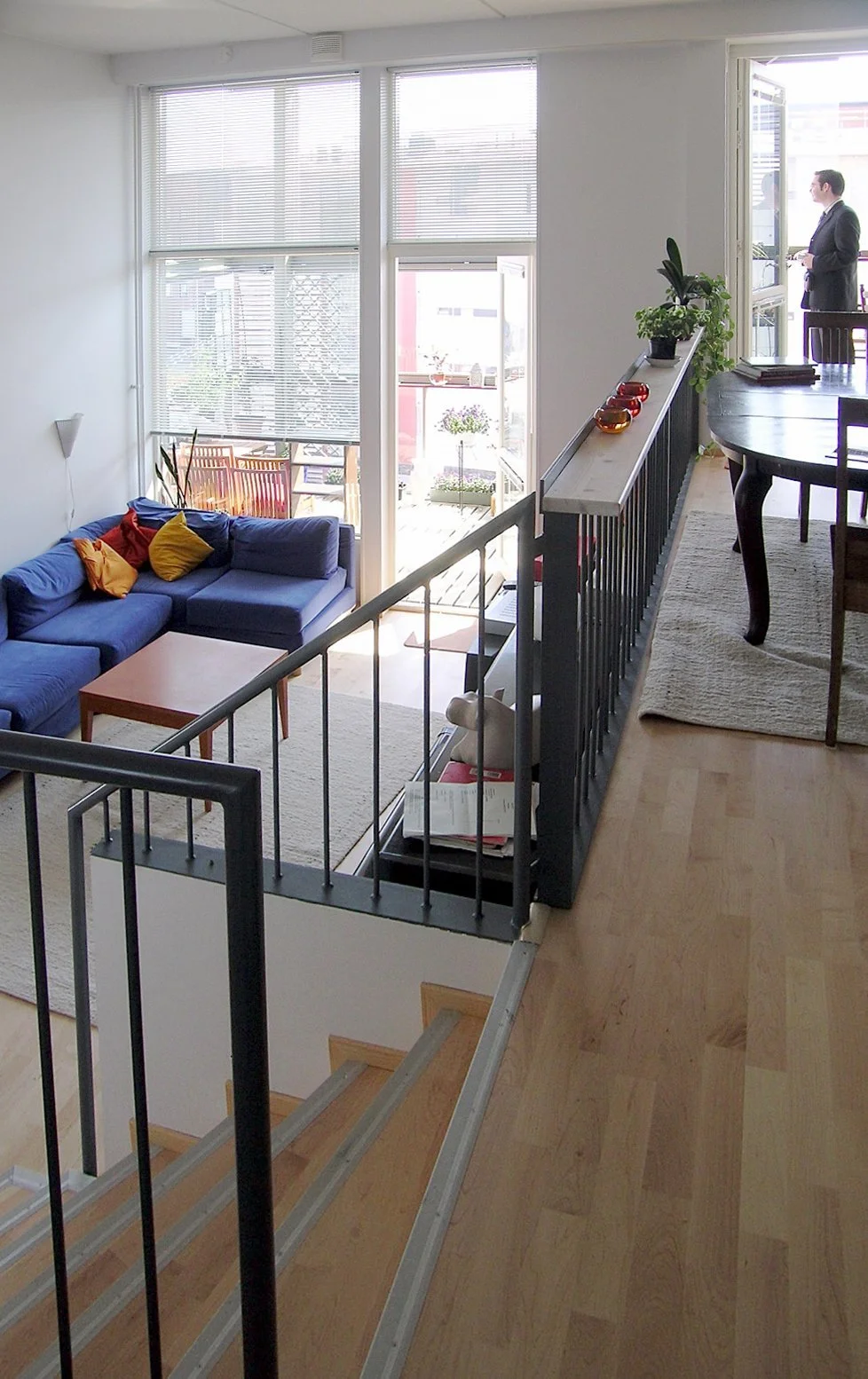  Photo of the interior of one of the two-floor ‘mezzanine’ dwelling units at the top of the building. (Photo credit Petri Viita, ArkOpen Ltd.) 
