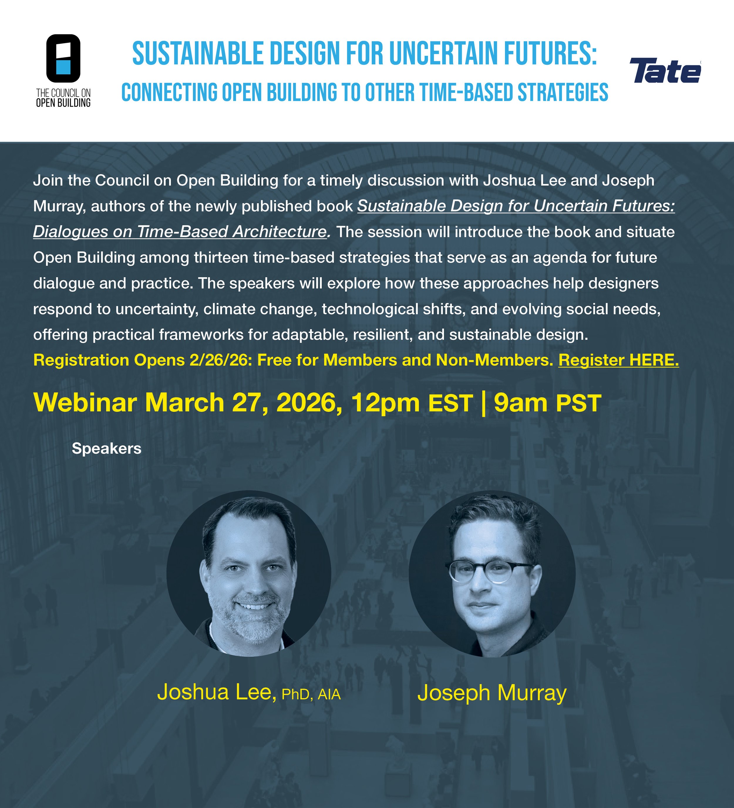 Webinar Introducing a New Book: Sustainable Design for Uncertain Futures: Dialogues on Time-Based Architecture