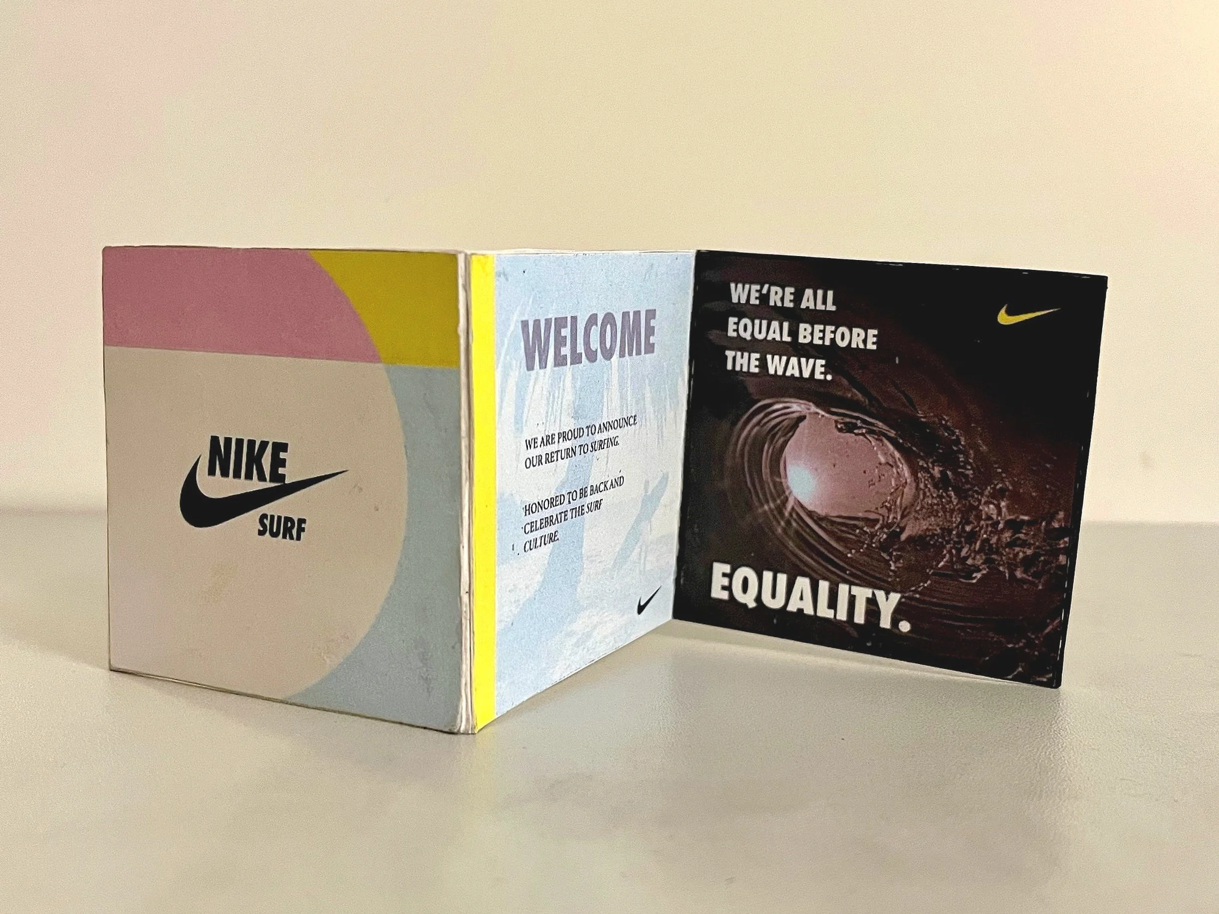 Nike Brochure Mini Sample. 2 x 8 inches.