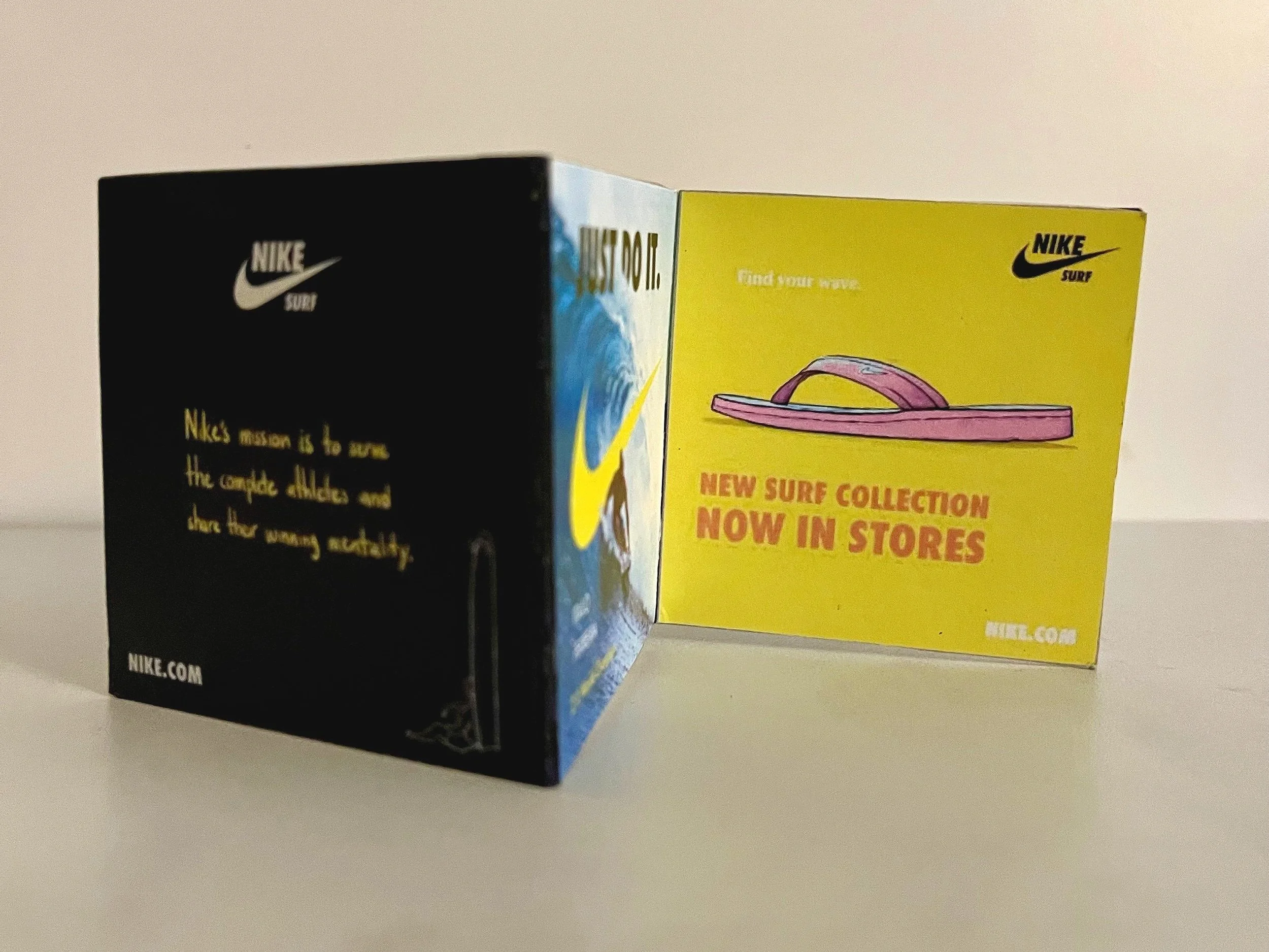 Nike Brochure Mini Sample. 2 x 8 inches.
