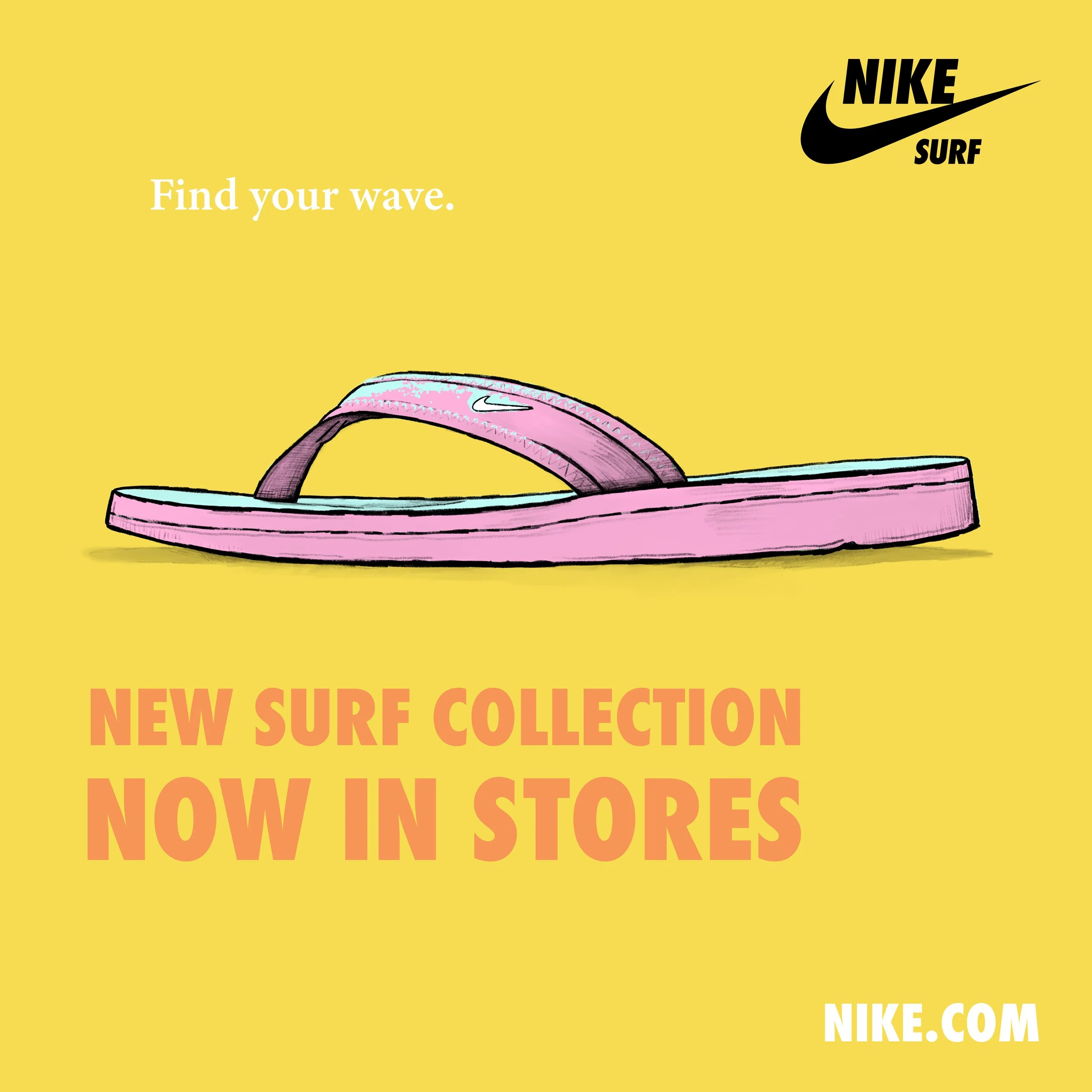 Nike brochure, Nike surf gear pg. With Nike Surf  slogan "Find your Wave"