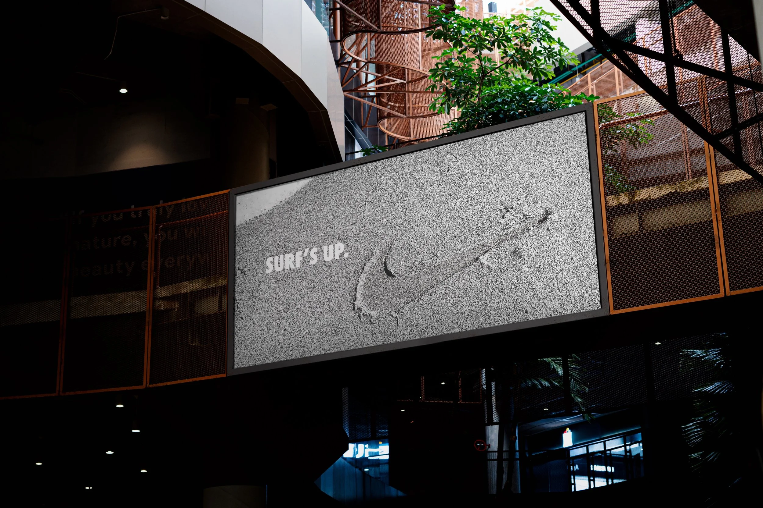 Mockup of Billboard Design of Nike's return to the ocean and surfing.