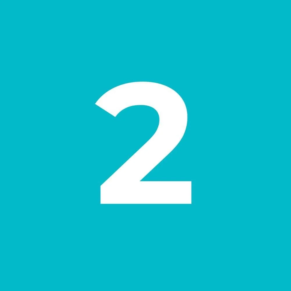 Number 2 on a blue background.