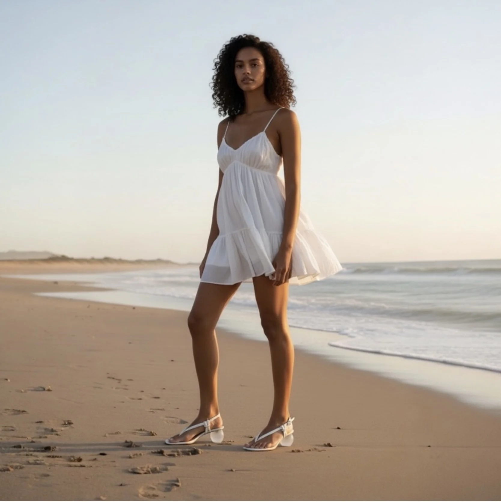 Cult Gaia Aviva Leather Thong Slingback Sandals Size 37.5 $405