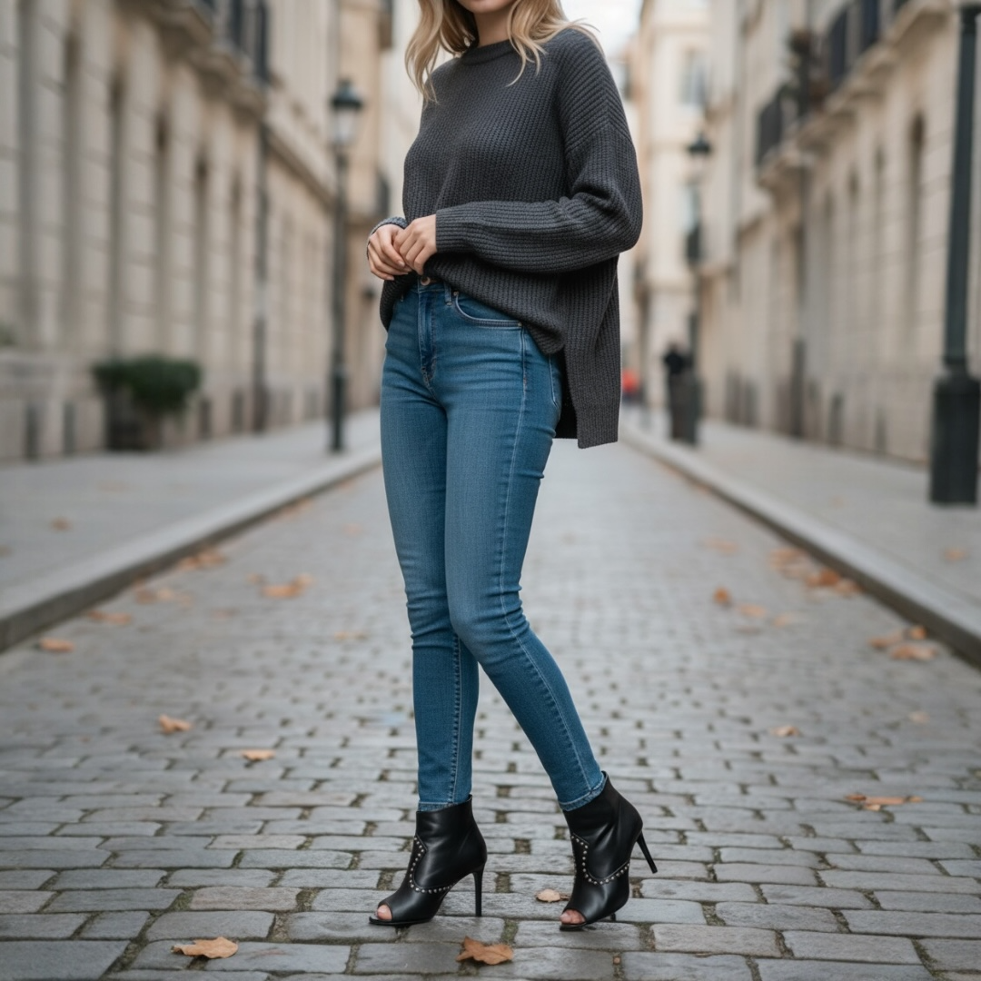 Saint Laurent Paris Jane Studded Leather  Ankle Boots Size 36 (SRP $1195) $385.00