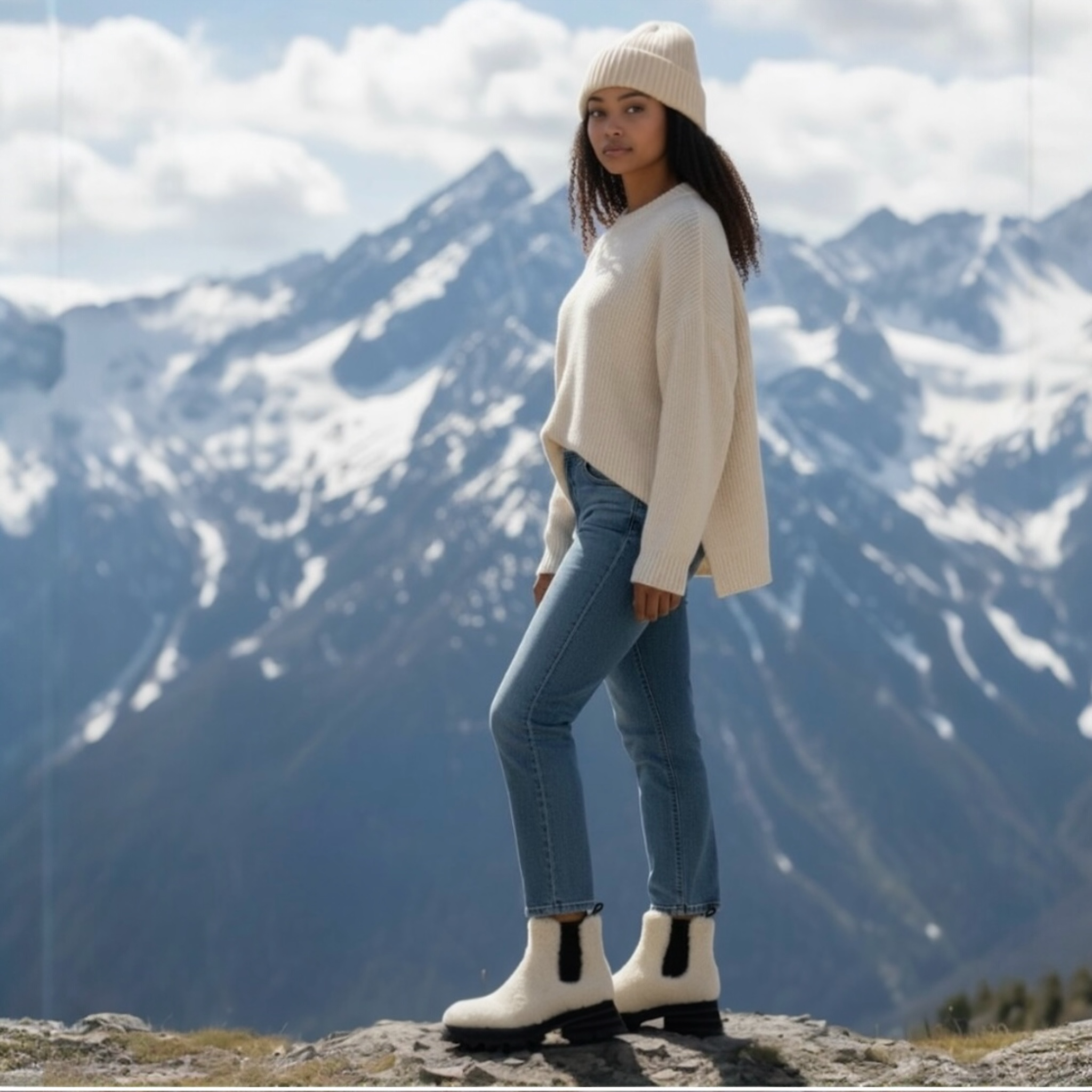 Alexander McQueen Shearling Tread Boots Size 38 (SRP $1180) $525.00