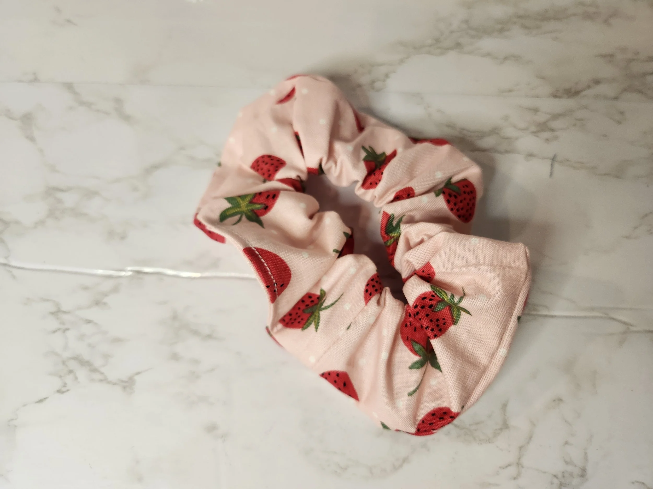 Sweet Strawberry Hair Scrunchie