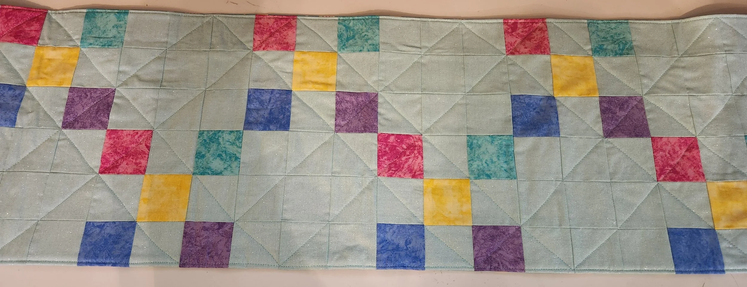 Quilted Color Burst Table Runner