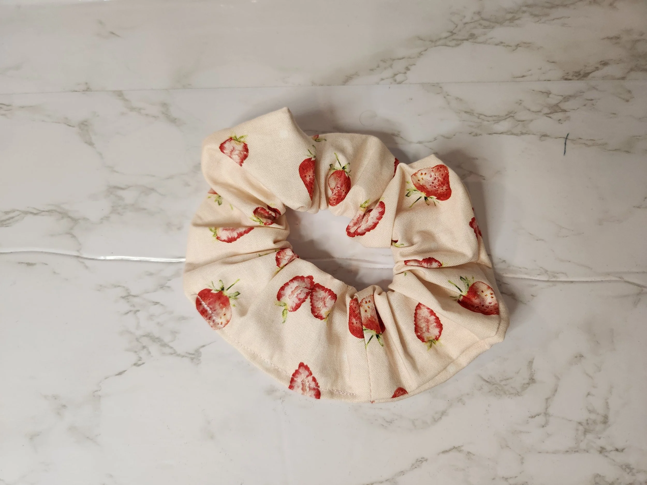 Charming Strawberry Scrunchies Trio