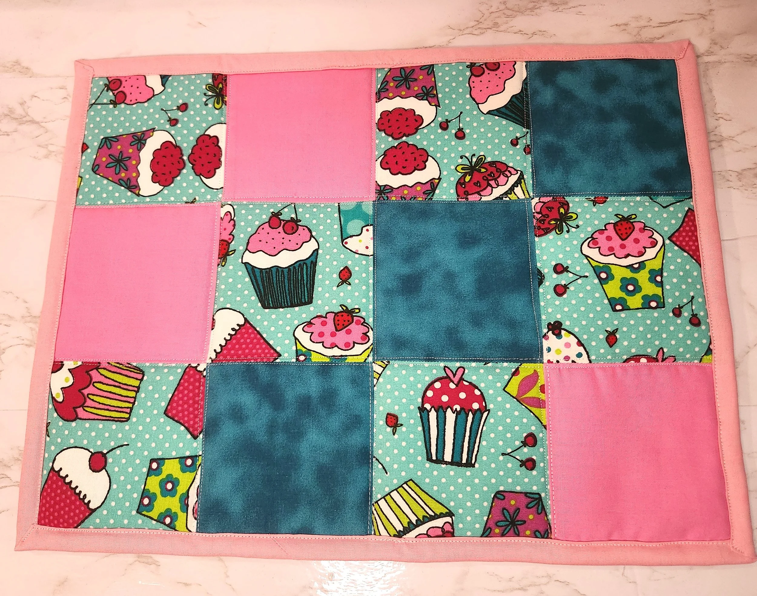 Vibrant Cupcake Patchwork Pot Holder