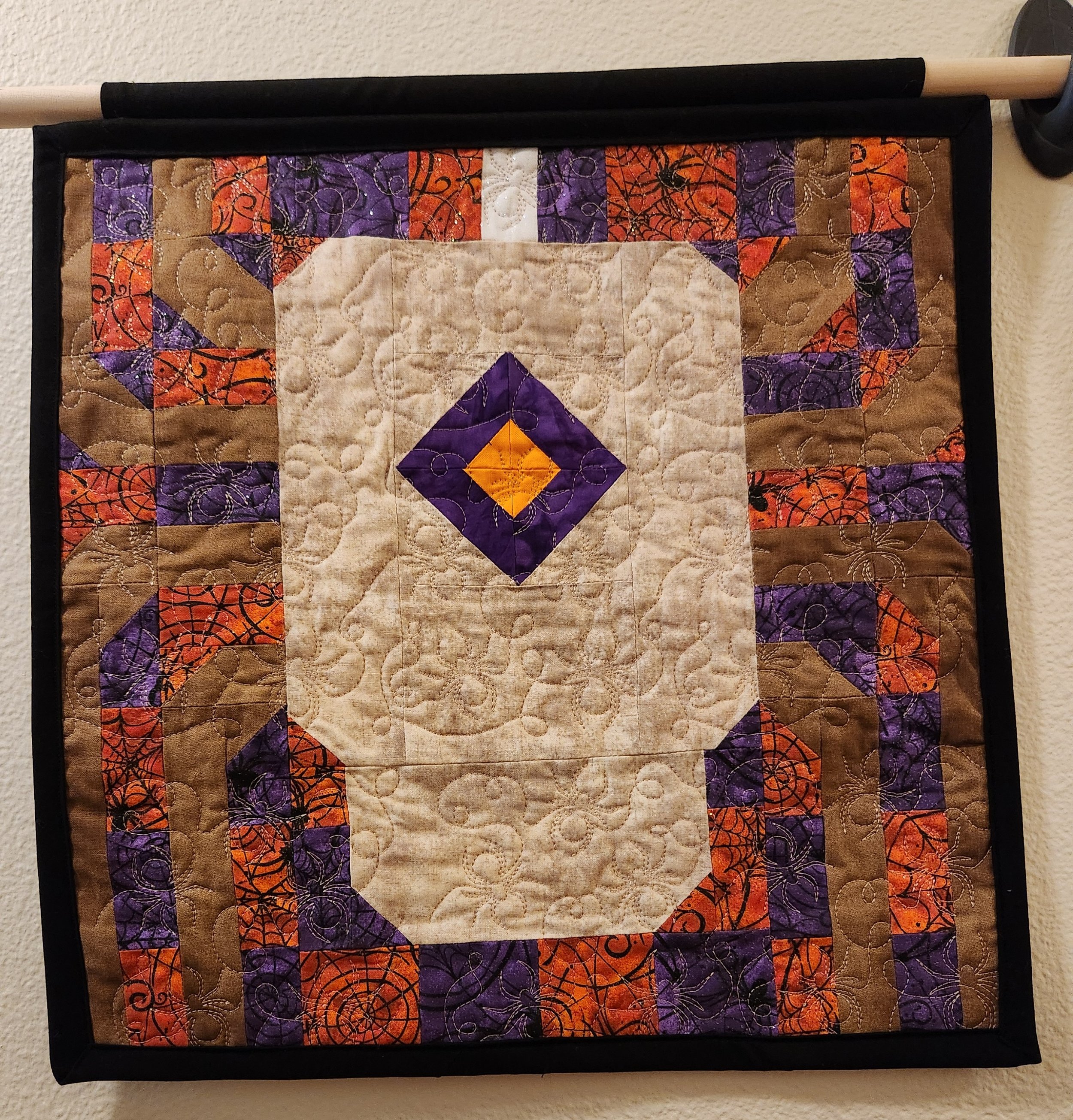 Spider Motif Quilted Wall Hanging