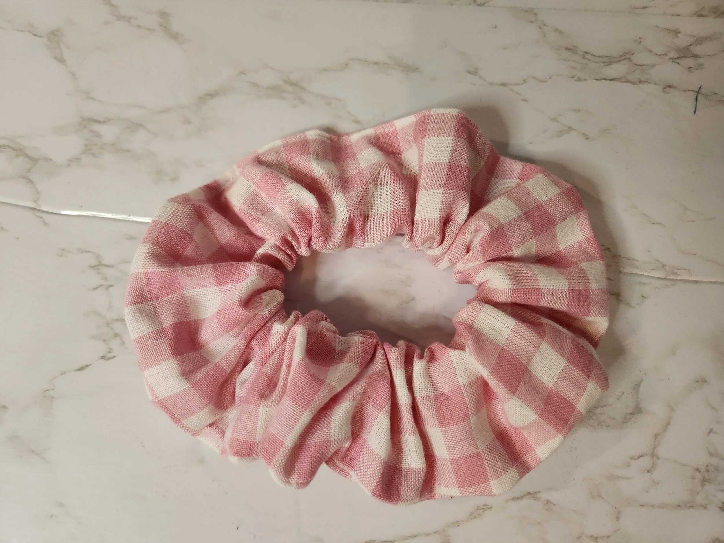 Pink Gingham Scrunchie