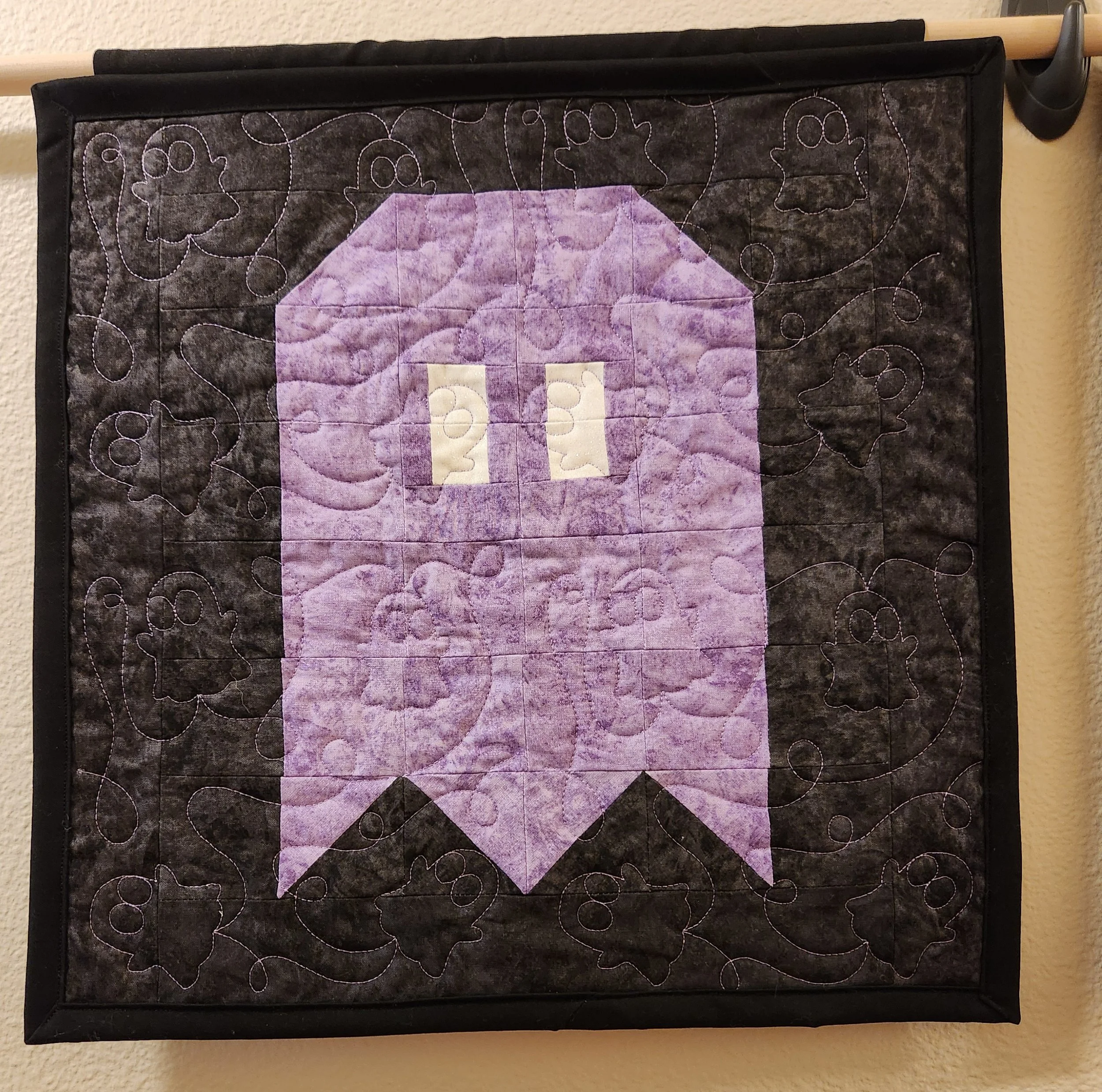 Purple Ghost Quilted Wall Hanging