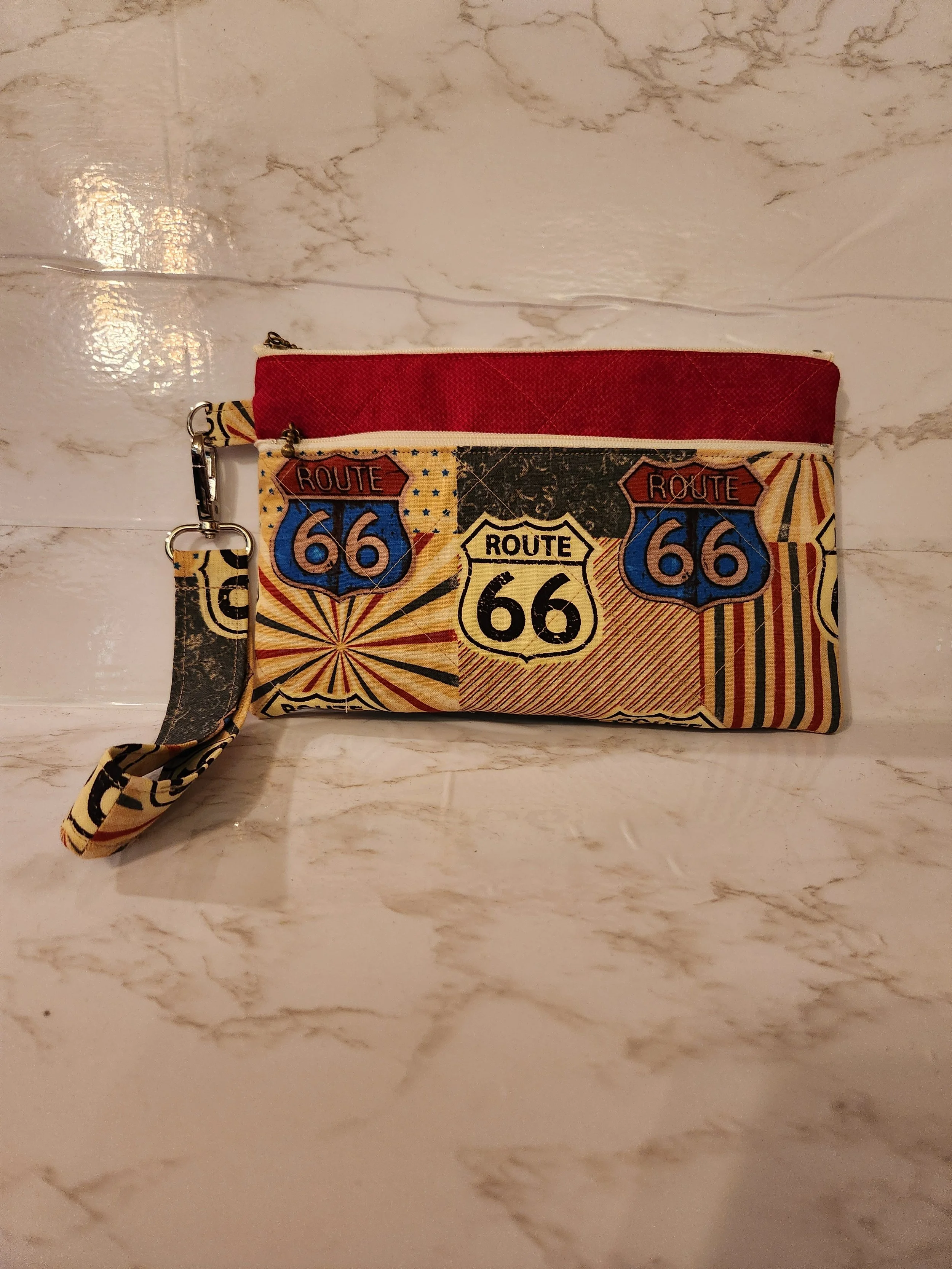 Route 66 Travel Wristlet