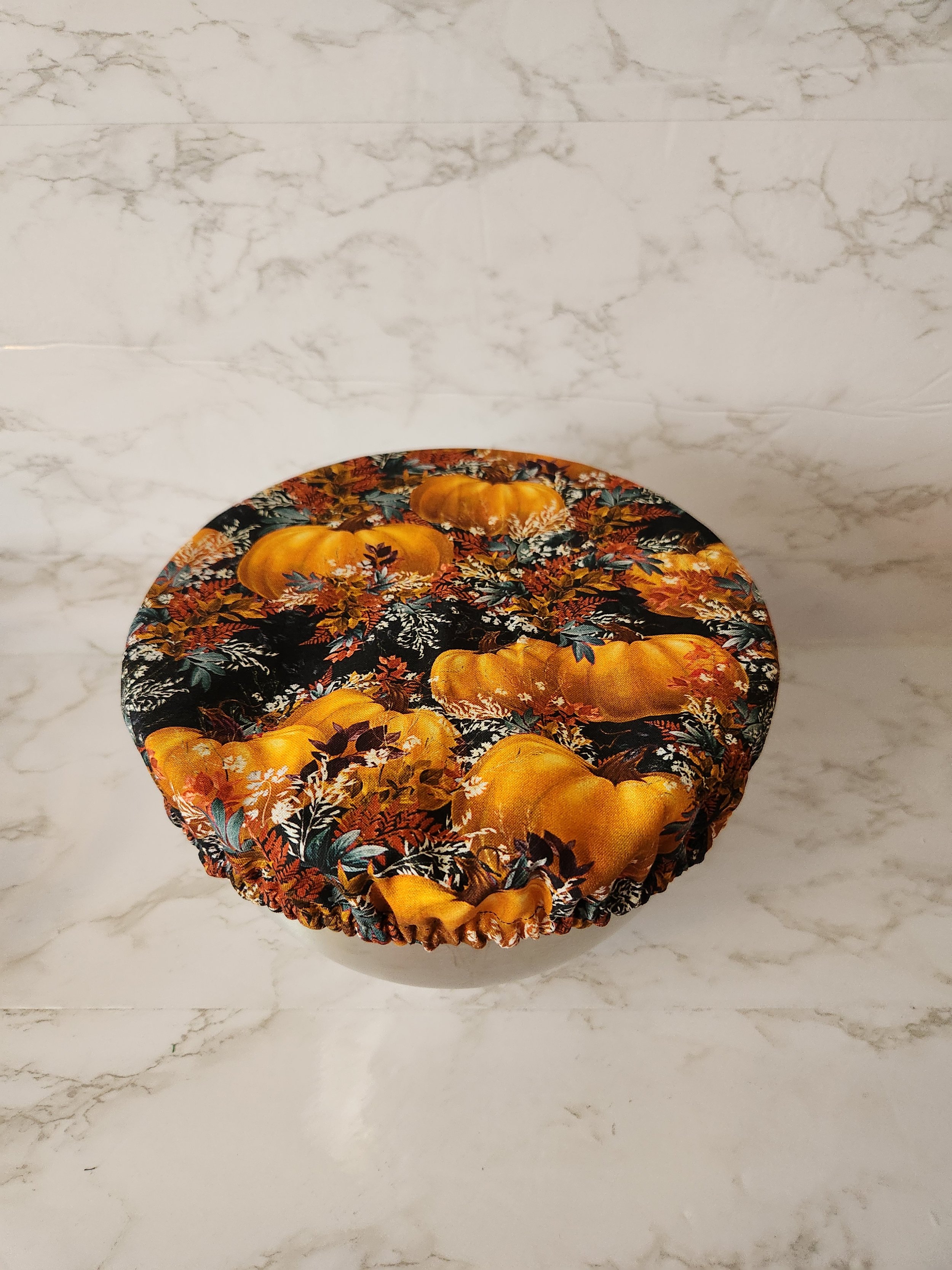Reversible Fall/Christmas Bowl Cover for Large Mixing Bowls