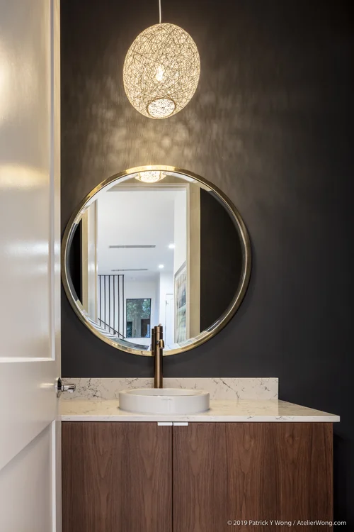Stair reflected in a round mirror, Embouldin
