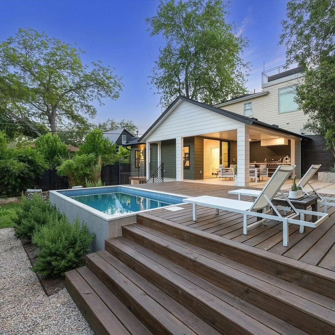 Terrace Residence features living spaces that open directly to the backyard through expansive windows, seamlessly connecting the interior to the outdoors. 

503 Terrace Dr
 Austin, TX 78704
 4 Beds | 5 Baths | 3,205 sqft | Pool

Developer, Staging, L