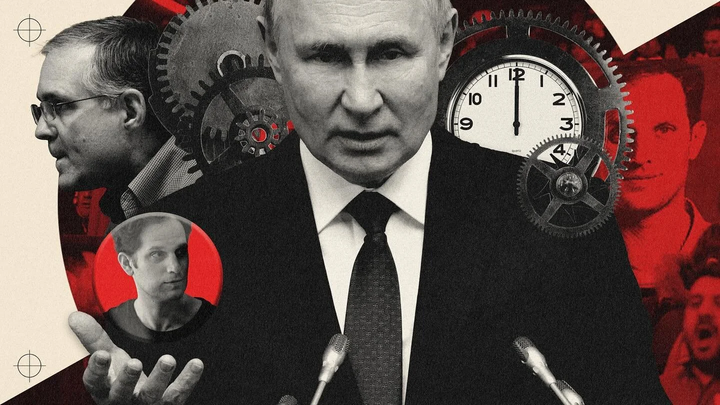 Evan Gershkovich has been jailed in Russia for a full year. What will it take to free him? A recent one for @huffpost 

#illustration #photocollage #russia #putin #politics #huffpost #america