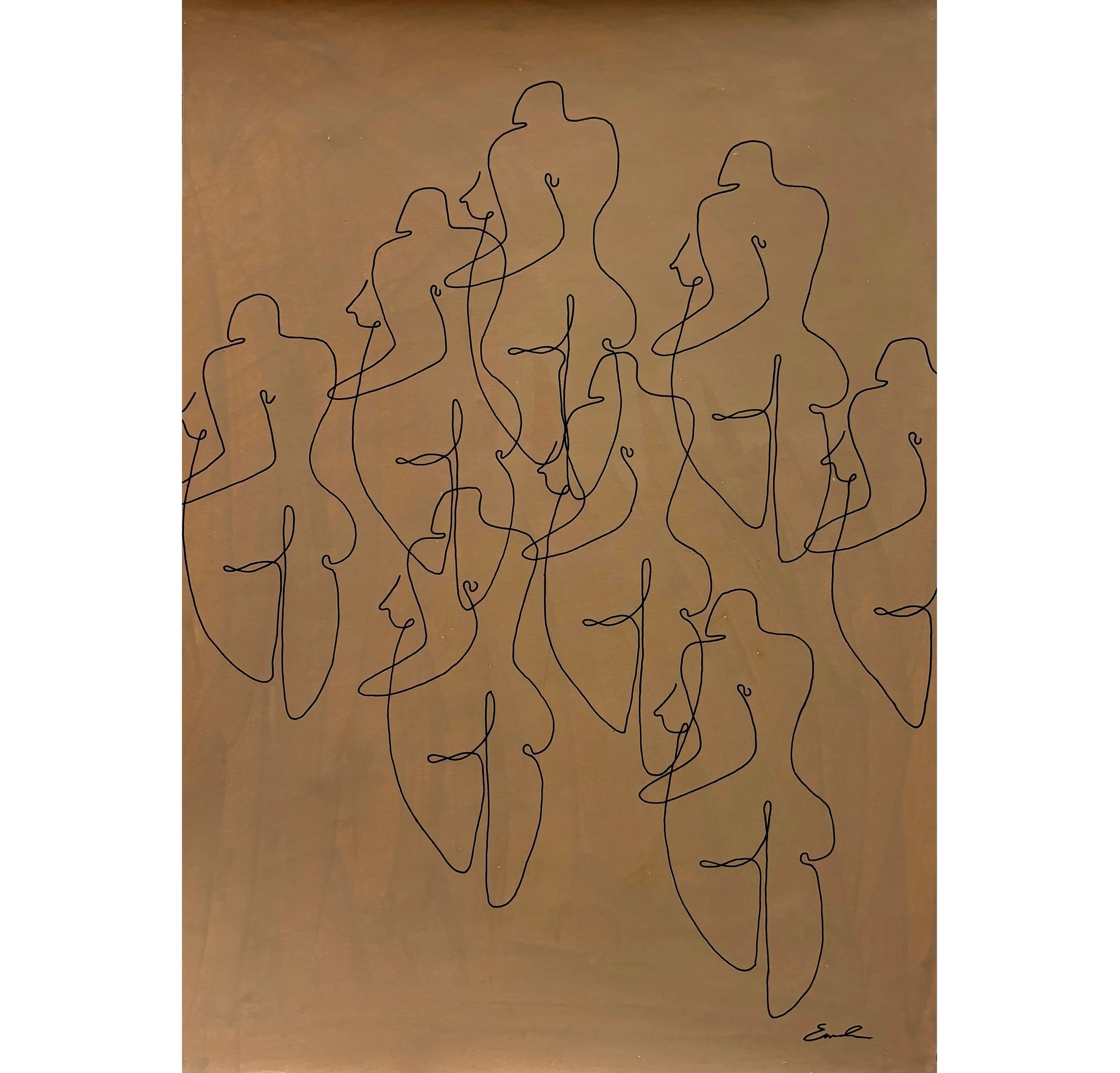 Original - Crowd III - A3, Unframed