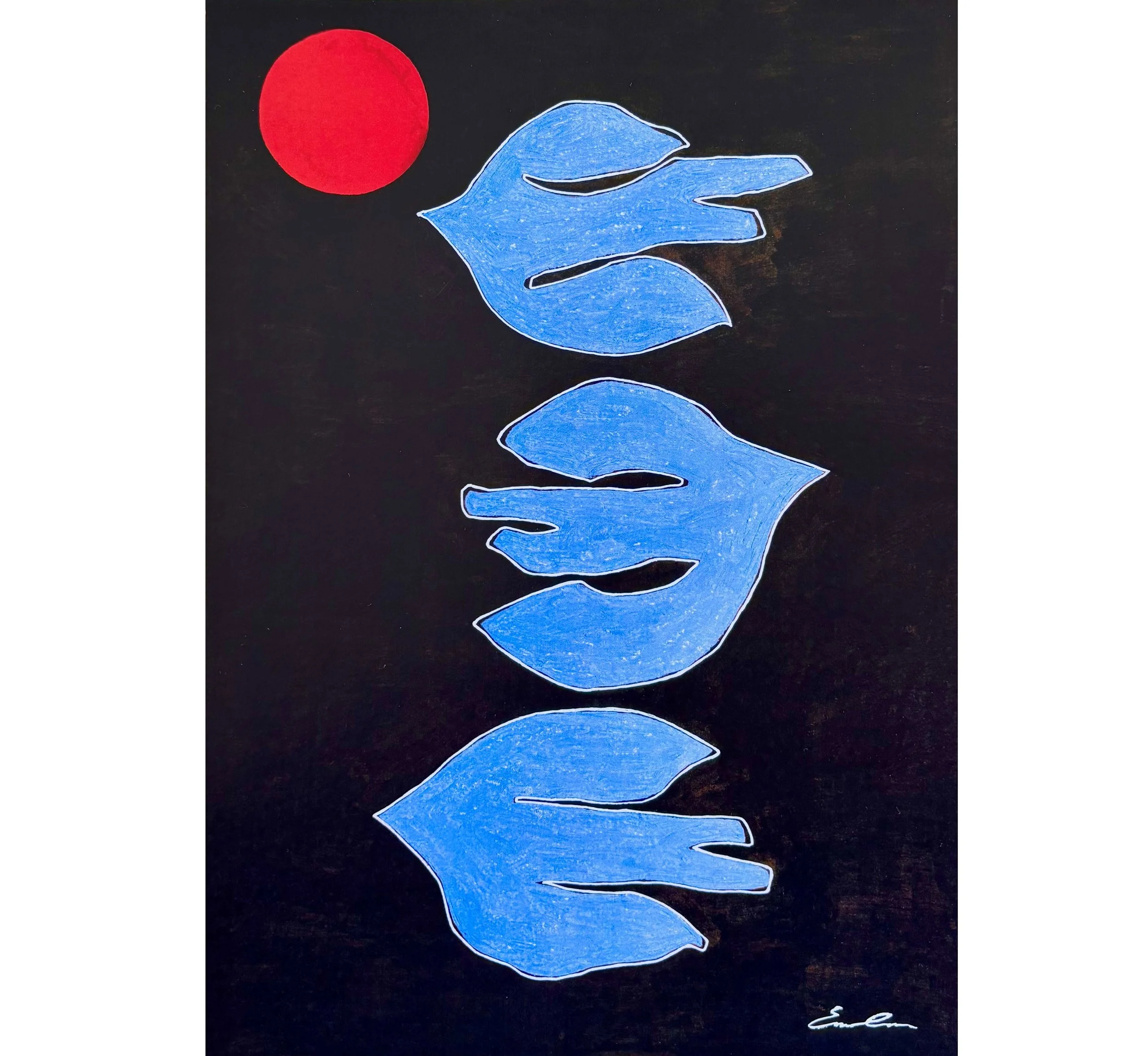 Print - Three Birds, Dark
