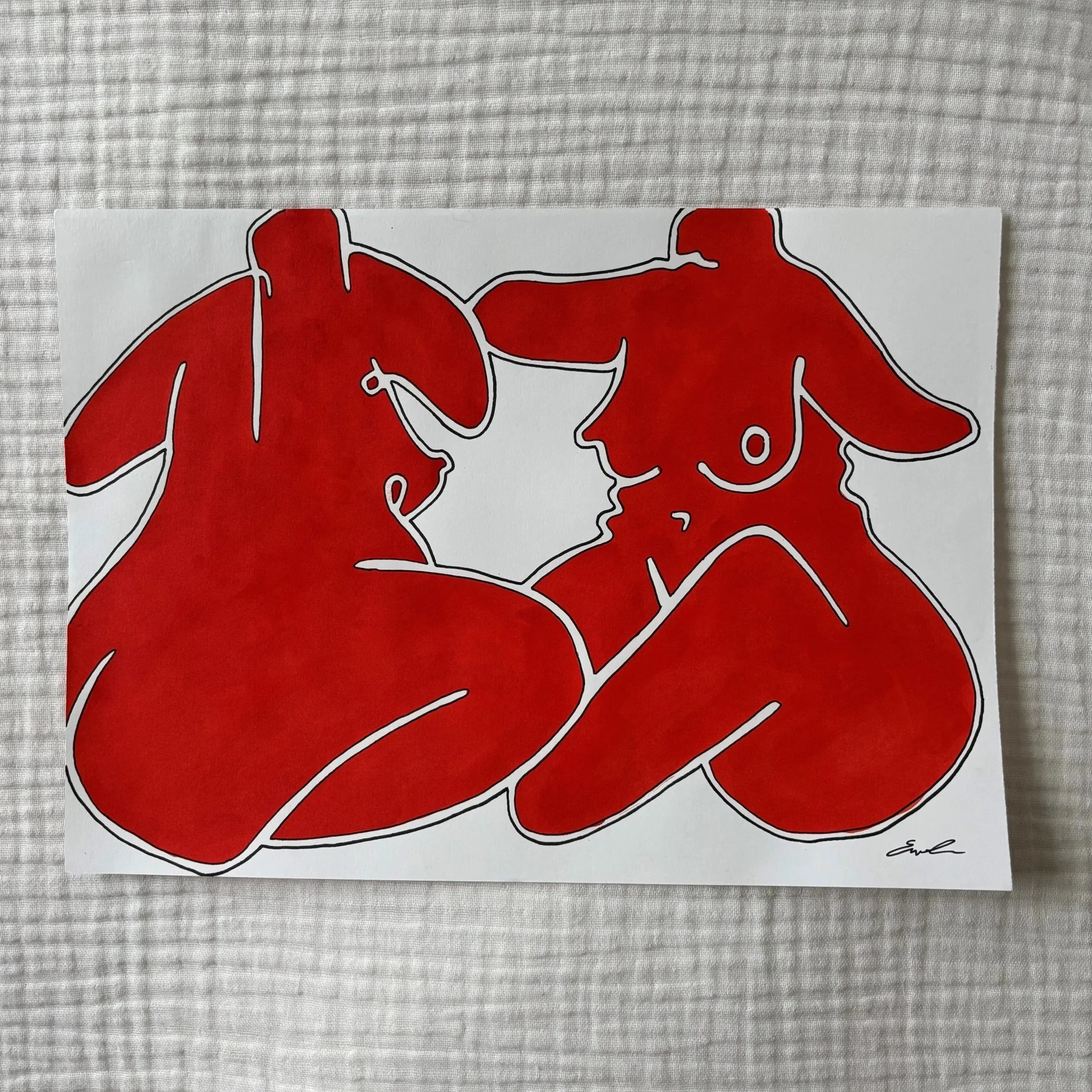 Original - Red Duo - A4, Unframed