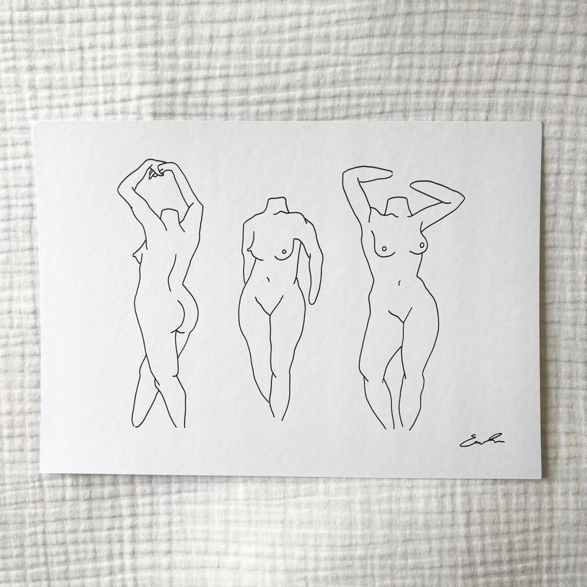 Original - Three Dancers - A4, Unframed