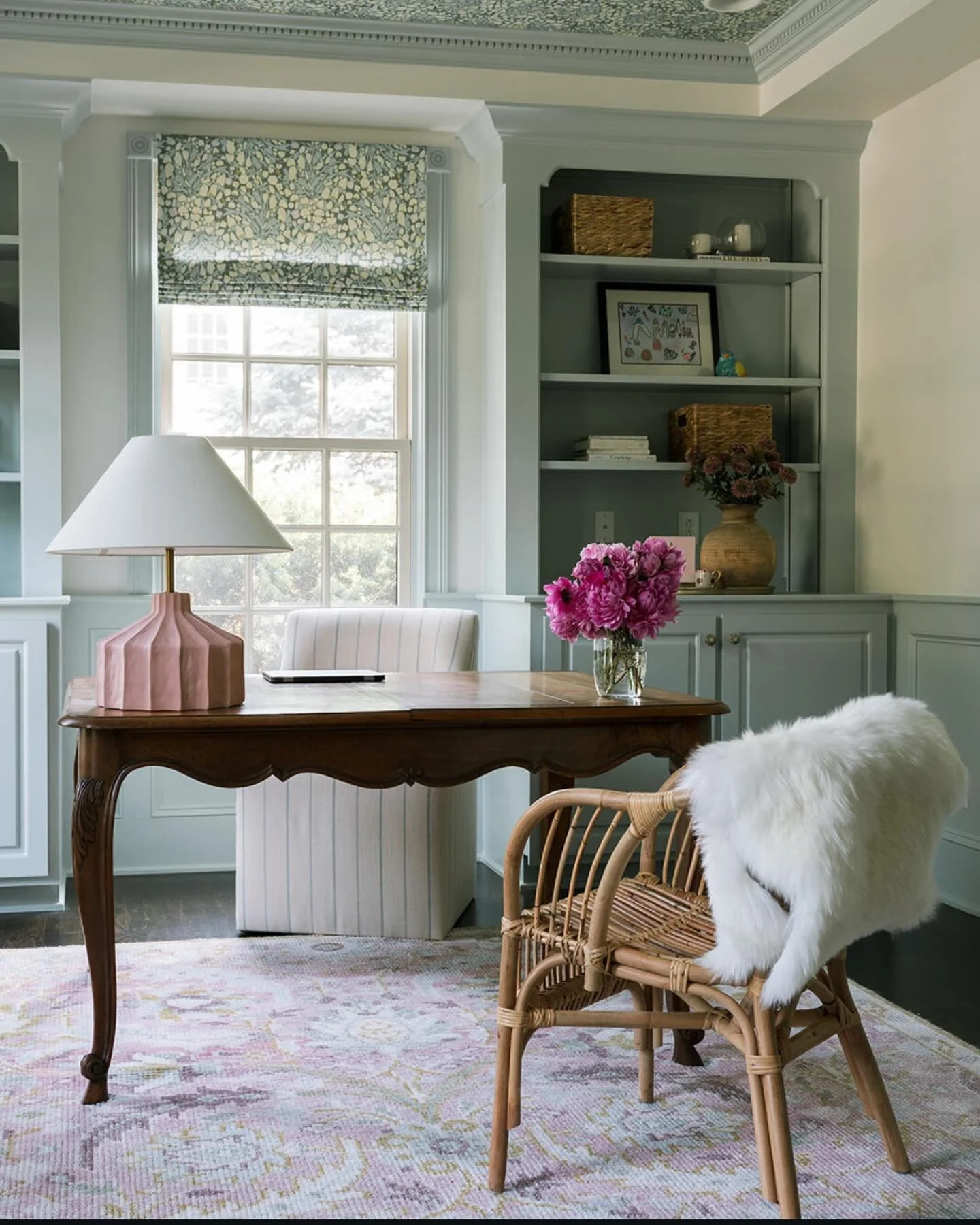 It is so fun to come across your design work in use as a pattern designer. @dwellwelldesignco did such a gorgeous job with this room.

The design I had made was used on both the window treatments and wallpaper and it&rsquo;s just incredible. So smart