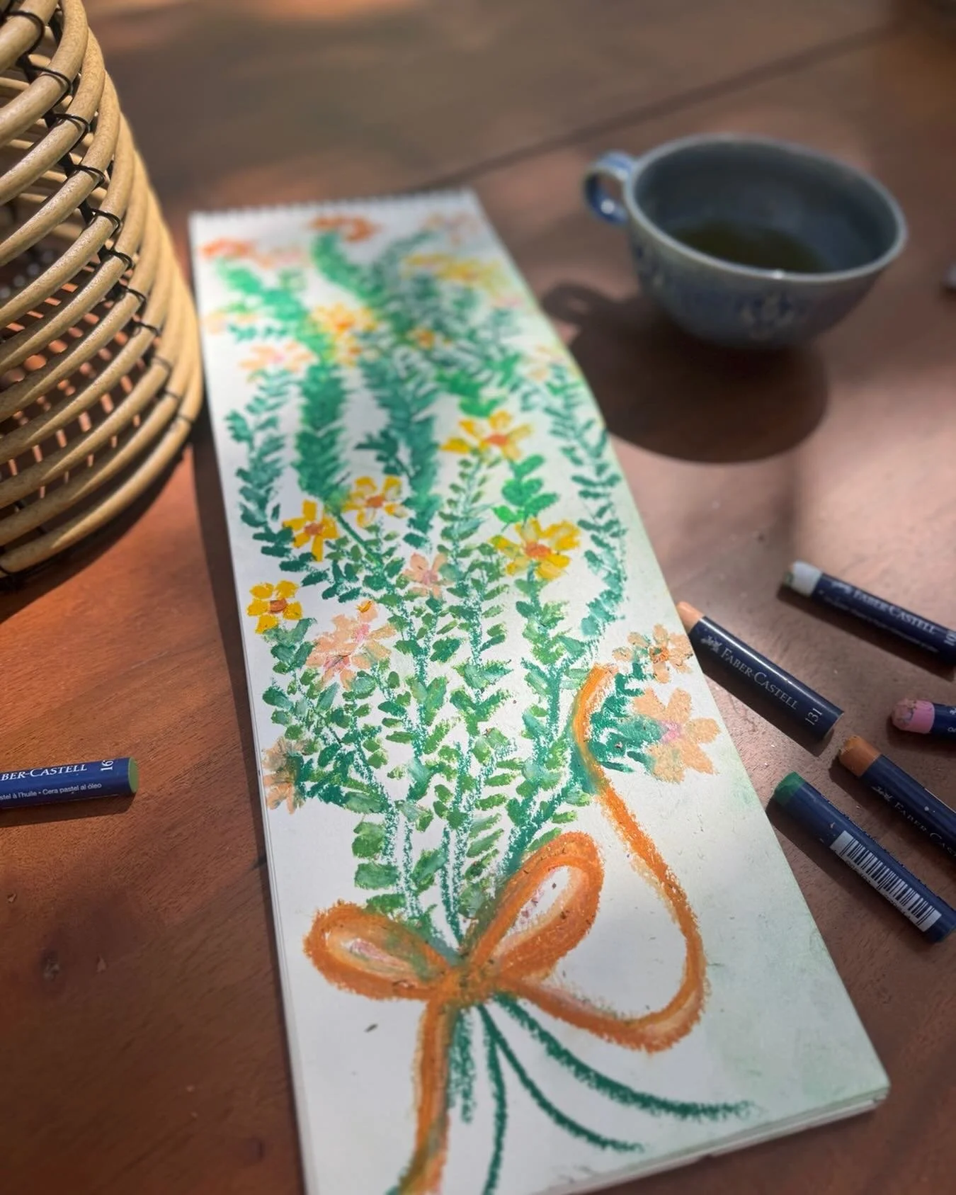 Had some fun with oil pastels today ✨🌞. I&rsquo;m learning to work with new mediums and it&rsquo;s so nice being off the computer so much! I bought some beautiful new pastels and the correct type of paper that is coming Sunday! Perhaps a video will 