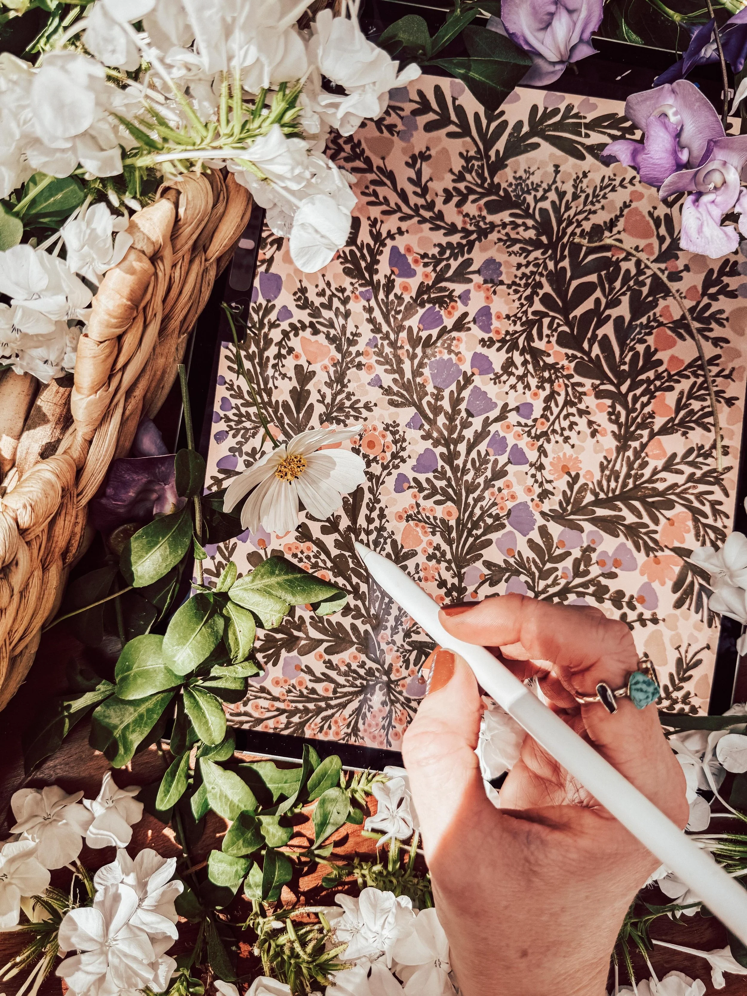 A little sneak peak at the work behind the scenes of the newest collection I&rsquo;m working on! This has been a fun and challenging one with new processes. ✨✨✨

The collection will be available for licensing in select markets✨

Leah@leahjodesign for
