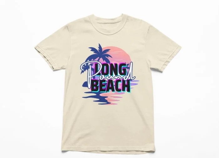 Midweight Tee shirt tee, Bone color T-shirt with Pound Long Beach Graphic printed. 100% Cotton assembled in Nort Hollywood, CA.