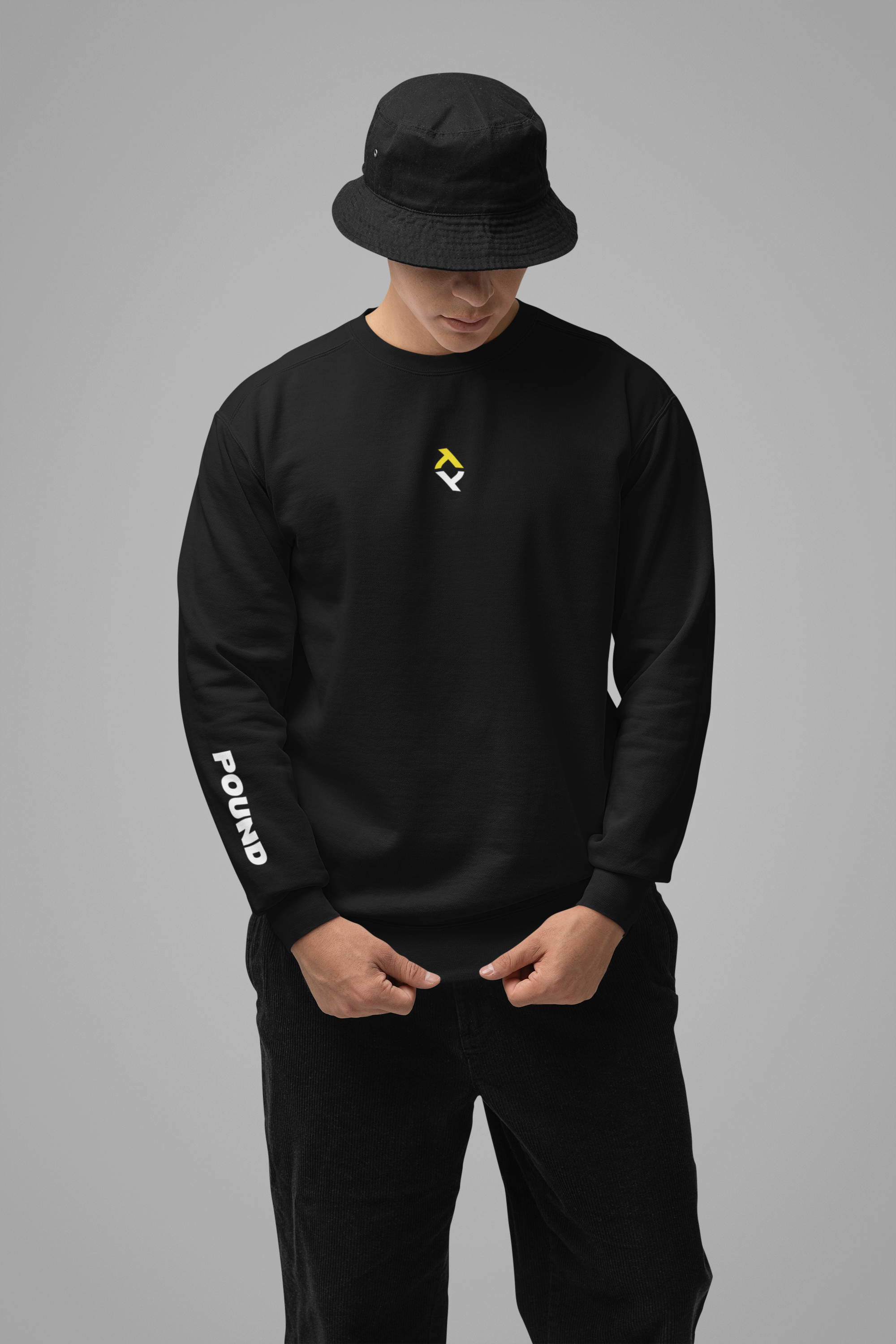 POUND Premium Black Sweatshirt Unisex Streetwear Urban Fashion