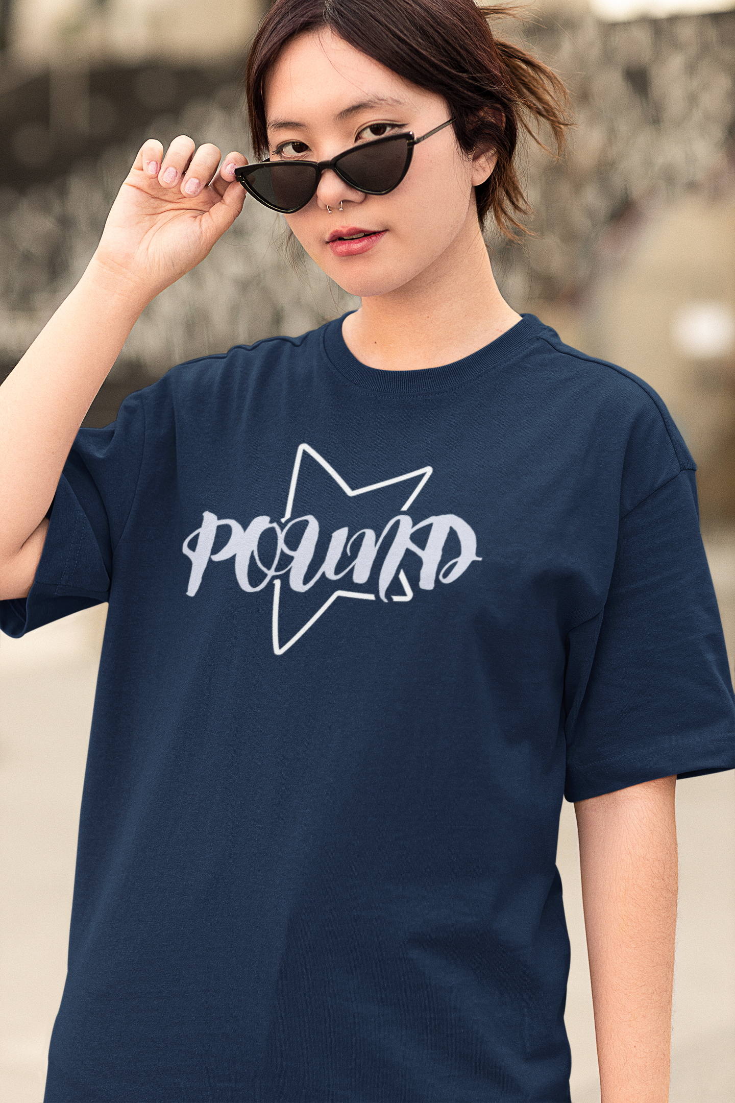 Unisex POUND Reserve T-Shirt Navy Cotton Shirt Streetwear Urban Fashion Wear