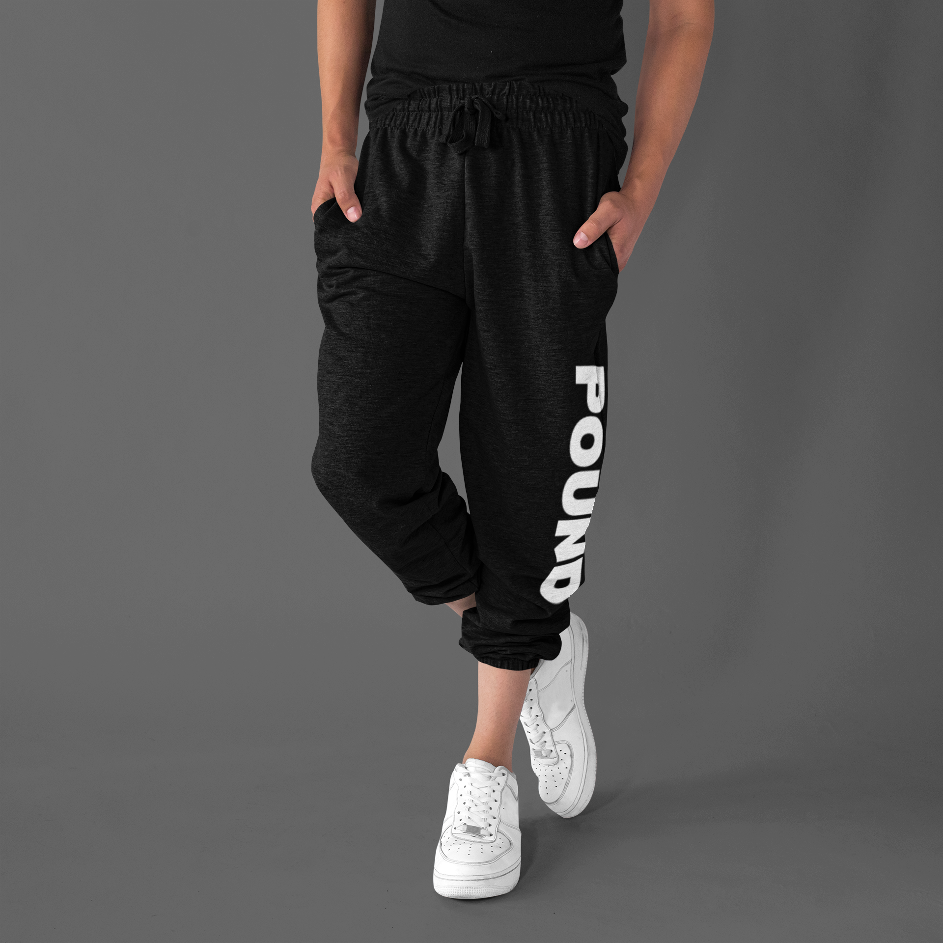 POUND Joggers Streetwear Sweatpants Black