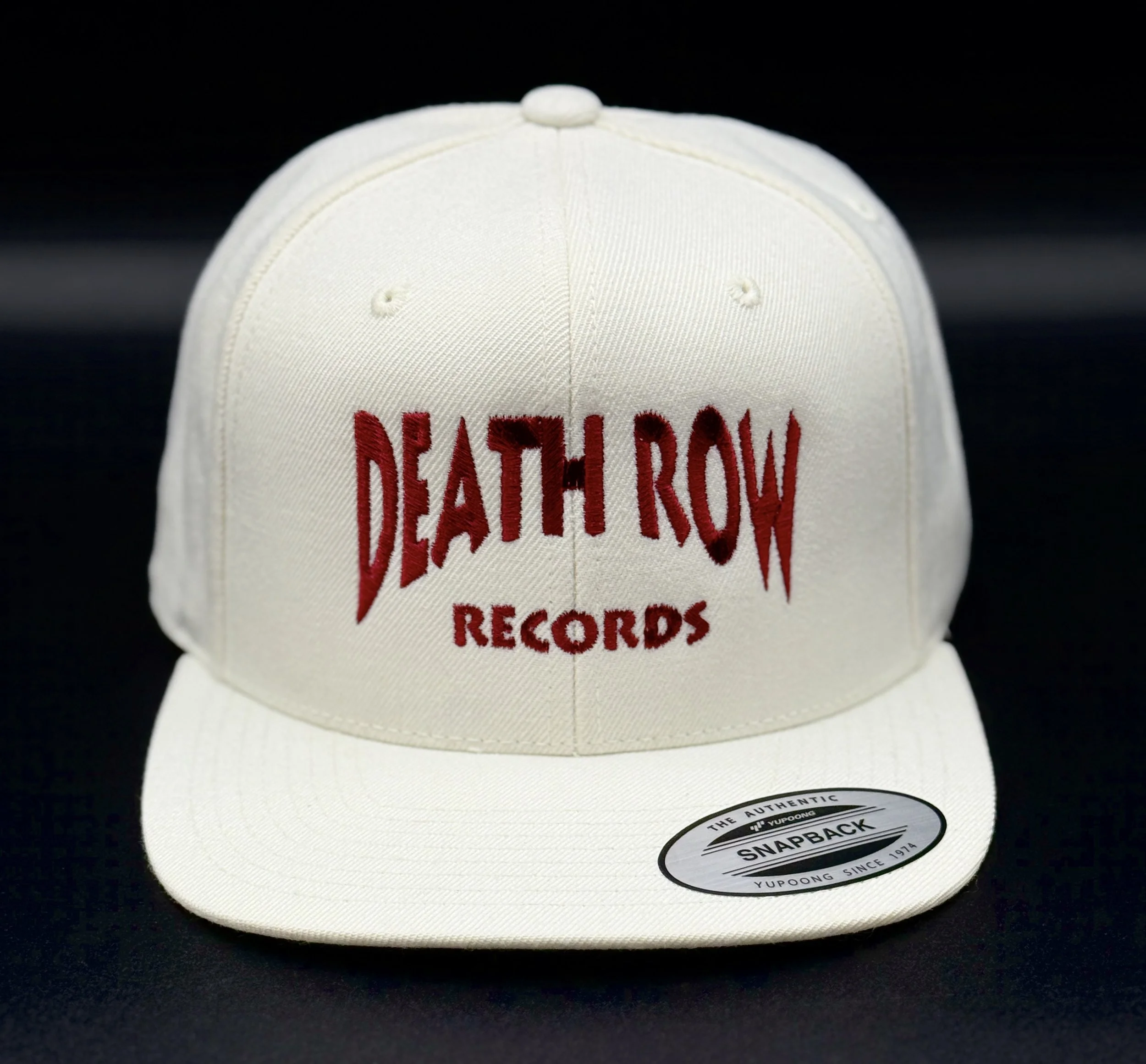 Death Row Snap Back Cap Vintage Ivory Cream Headwear West Coast Hip Hop Enthusiasts Gift