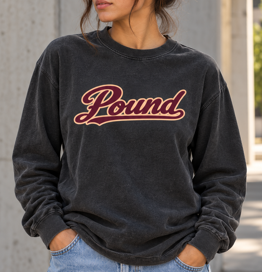 POUND Sweatshirt -Shirt Long Sleeve Tee Premium Cotton Unisex Shirt Heavy Garment  Unisex