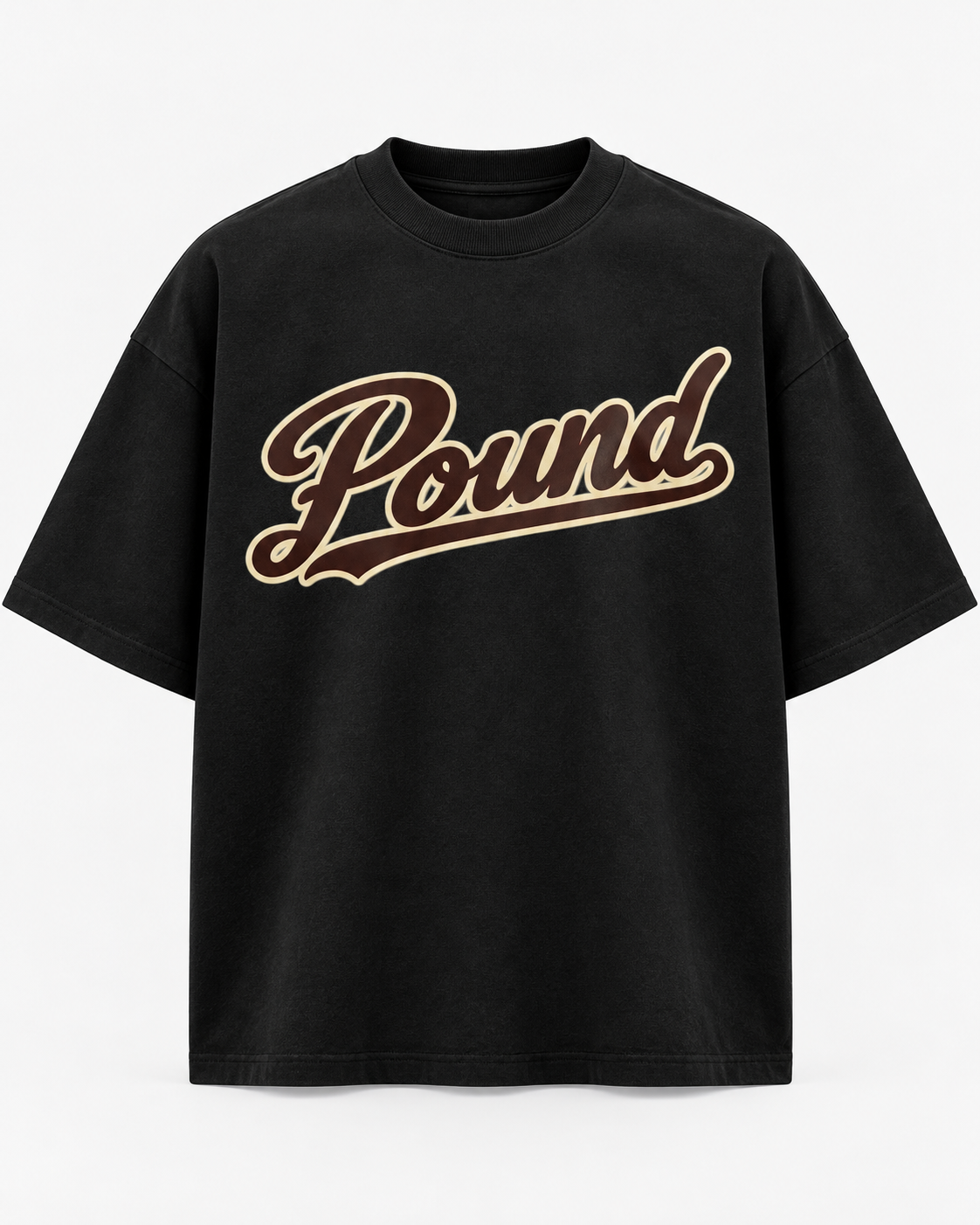 Pound T-shirt Signature Script – Black Heavyweight Box Tee | 7.5 oz Cotton Streetwear Fashion