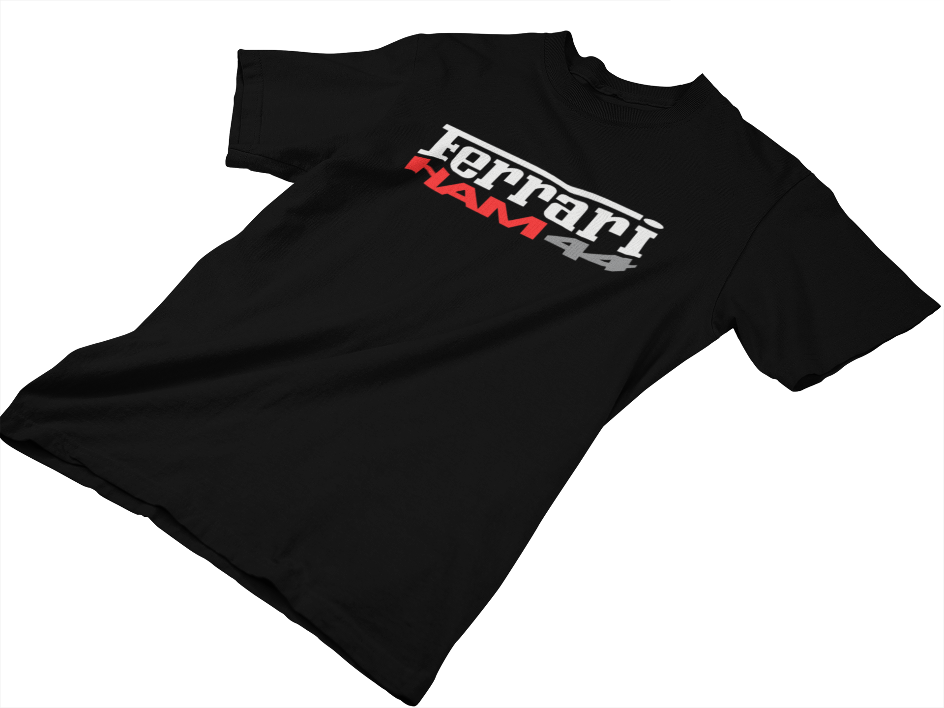 FERRARI HAM44 Premium Tee-Shirt Heavyweight F1 Lewis Hamilton Fan Reserve T-shirt Formula 1 Racing Merch