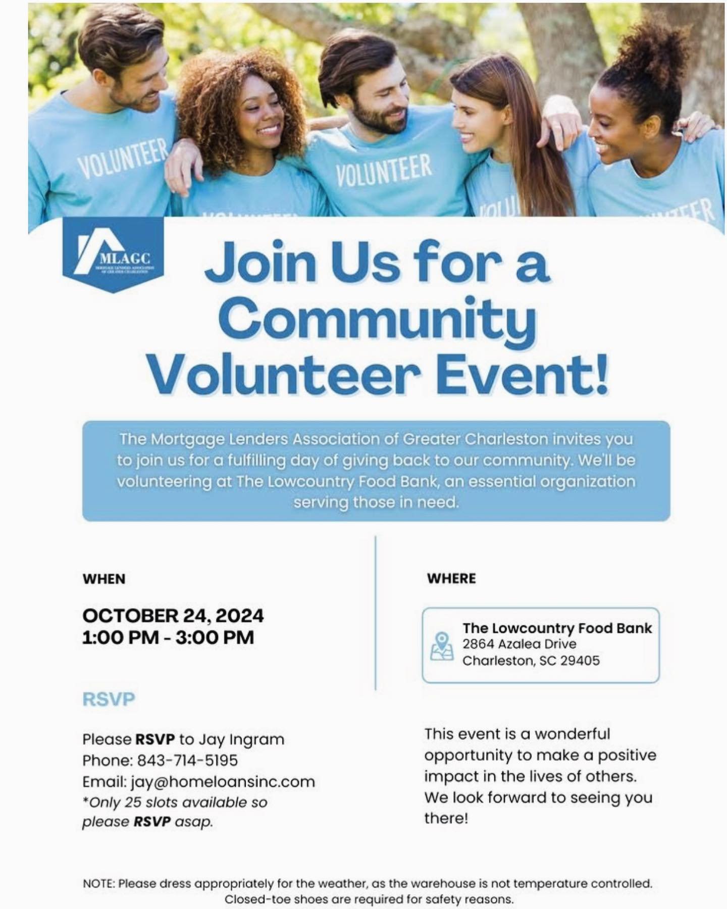 Come volunteer with us and join us for some food and drinks after at Holy City! Please RSVP asap so we can tell the Food Bank how many of us will be attending. We can't wait to have you join us! 👟 🍻 🍔
